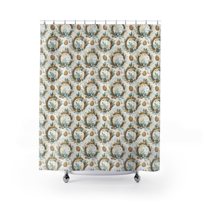 Tidings by the Sea- Floral Bohemian Shower Curtain | Home Decor, Bathroom Accessories, Gift for Her, Wedding Decor, Seasonal Refresh