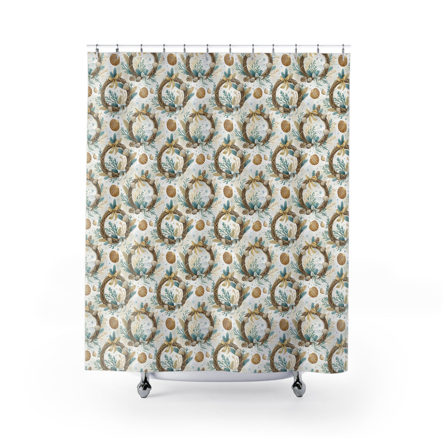 Tidings by the Sea- Floral Bohemian Shower Curtain | Home Decor, Bathroom Accessories, Gift for Her, Wedding Decor, Seasonal Refresh