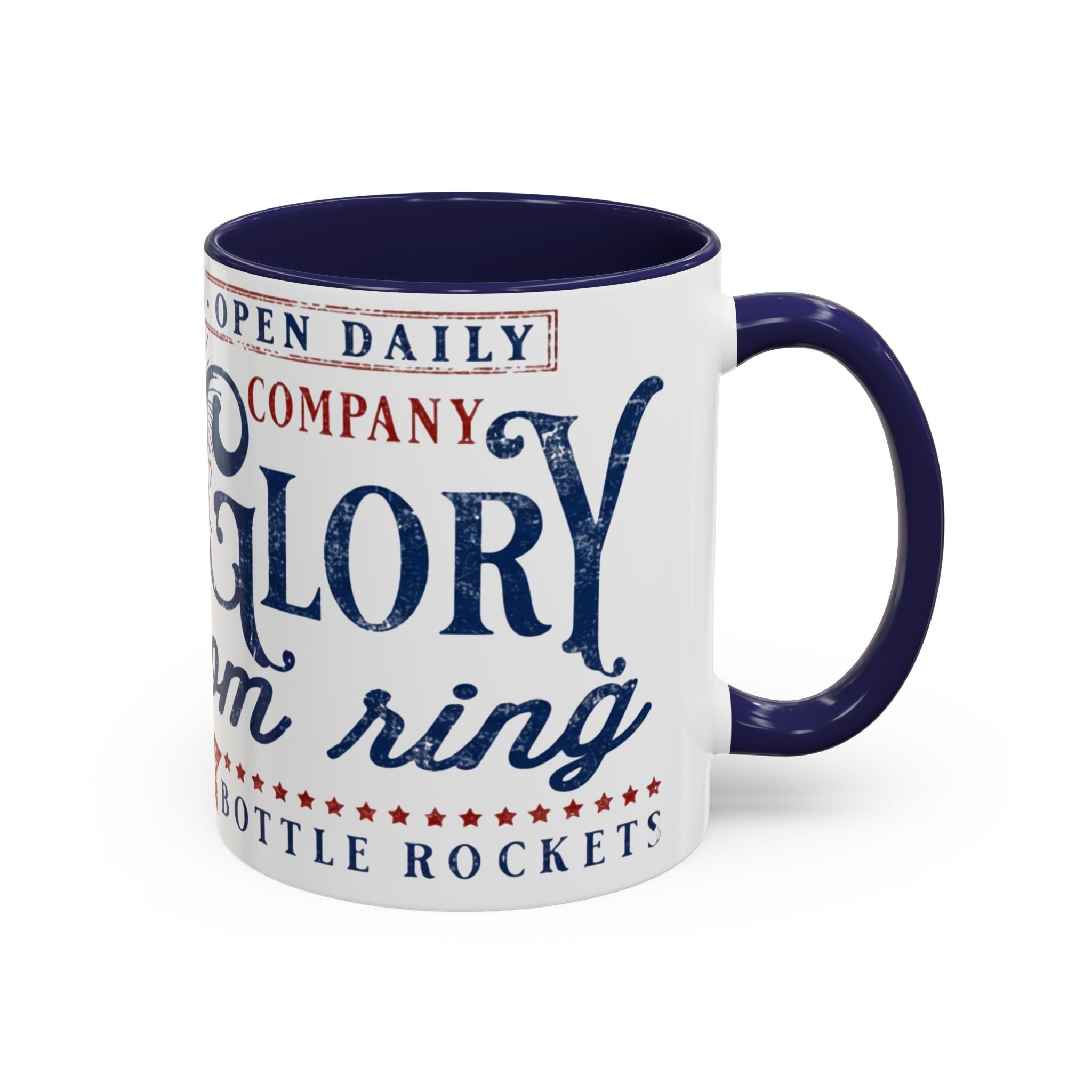 Patriotic 'Land of Glory' Accent Coffee Mug – Vintage 4th of July Americana Design - Creations by Chris and Carlos