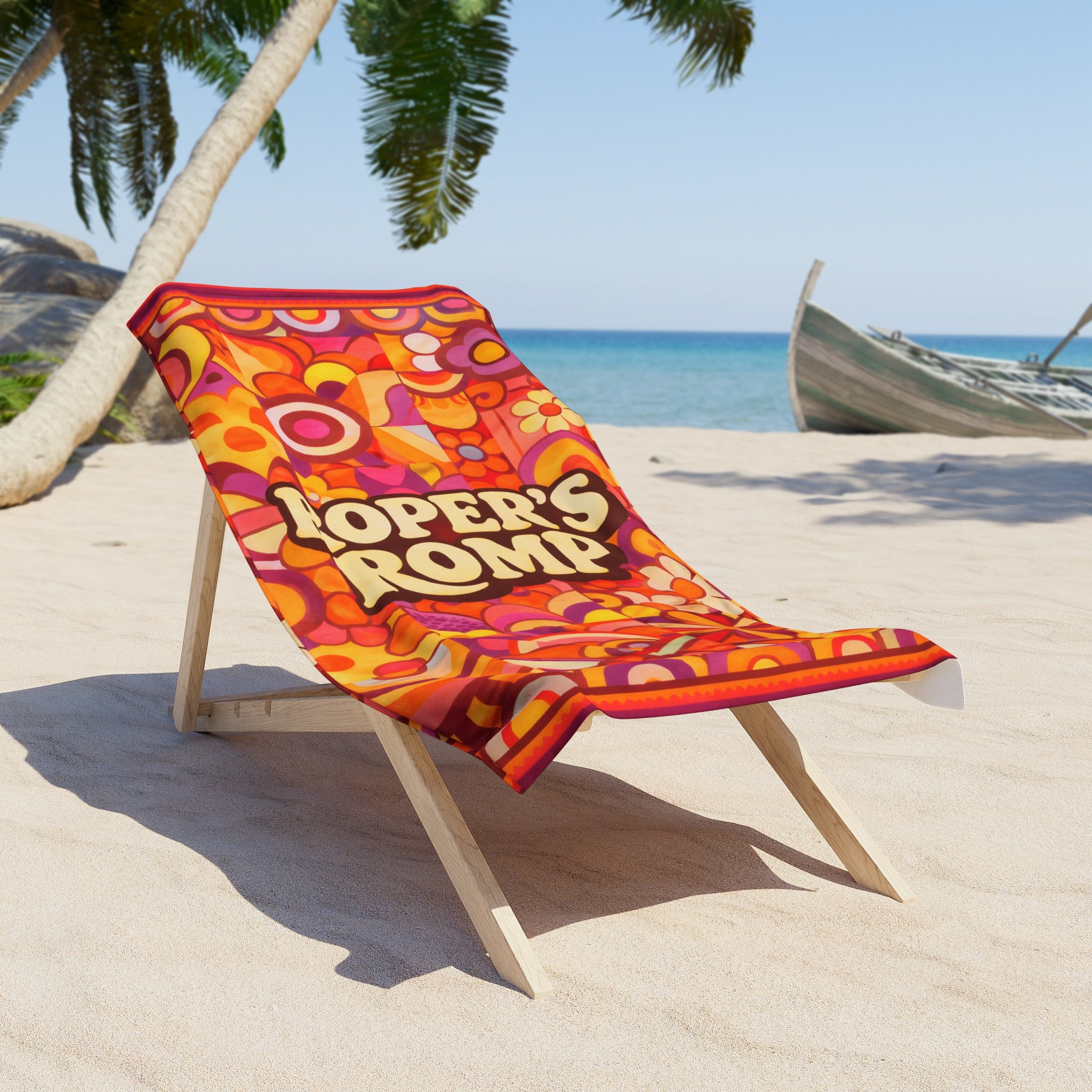 Retro Floral 'Roper's Romp' Beach Towel - Creations by Chris and Carlos