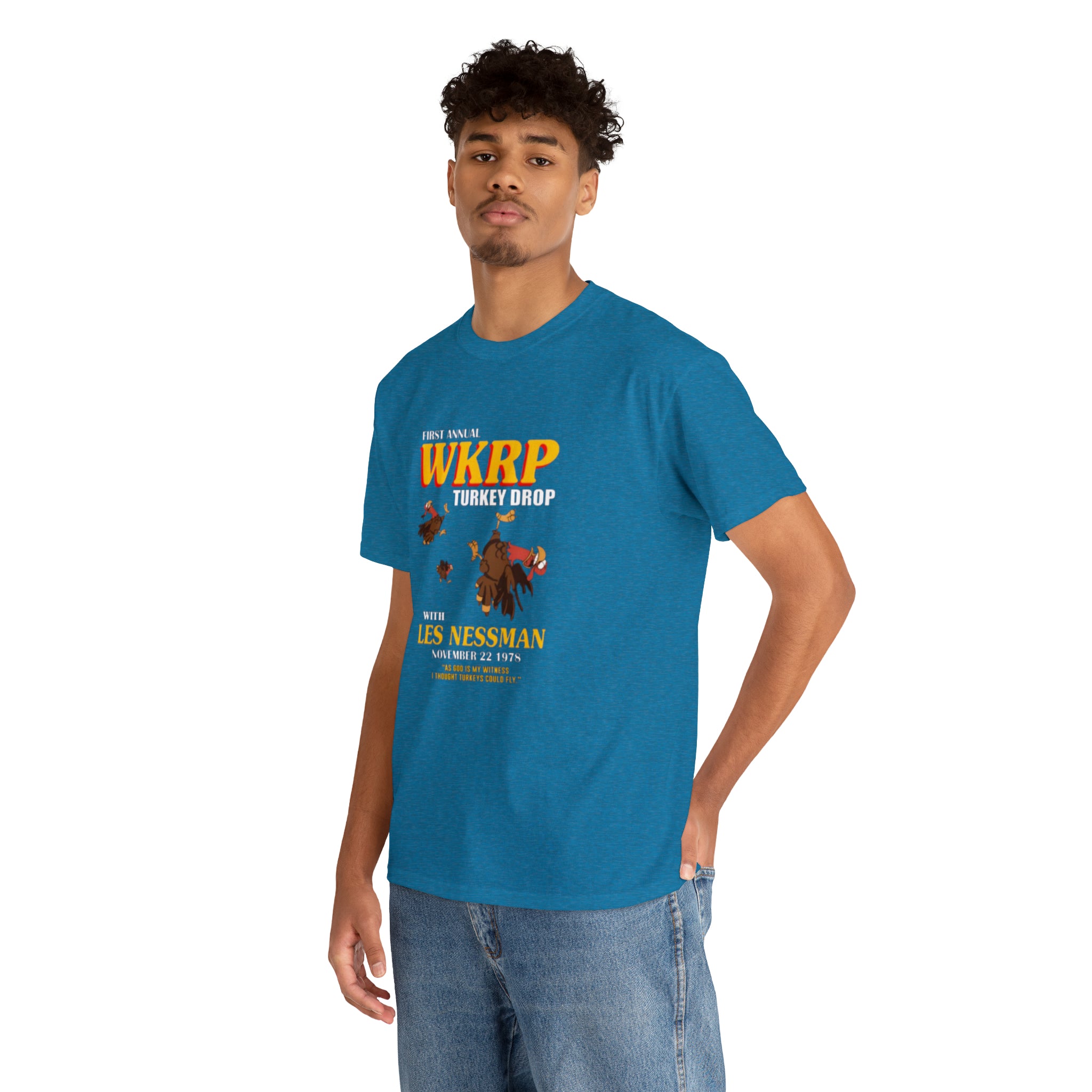 WKRP 70's TV Show- Unisex Heavy Cotton T-Shirt - Creations by Chris and Carlos