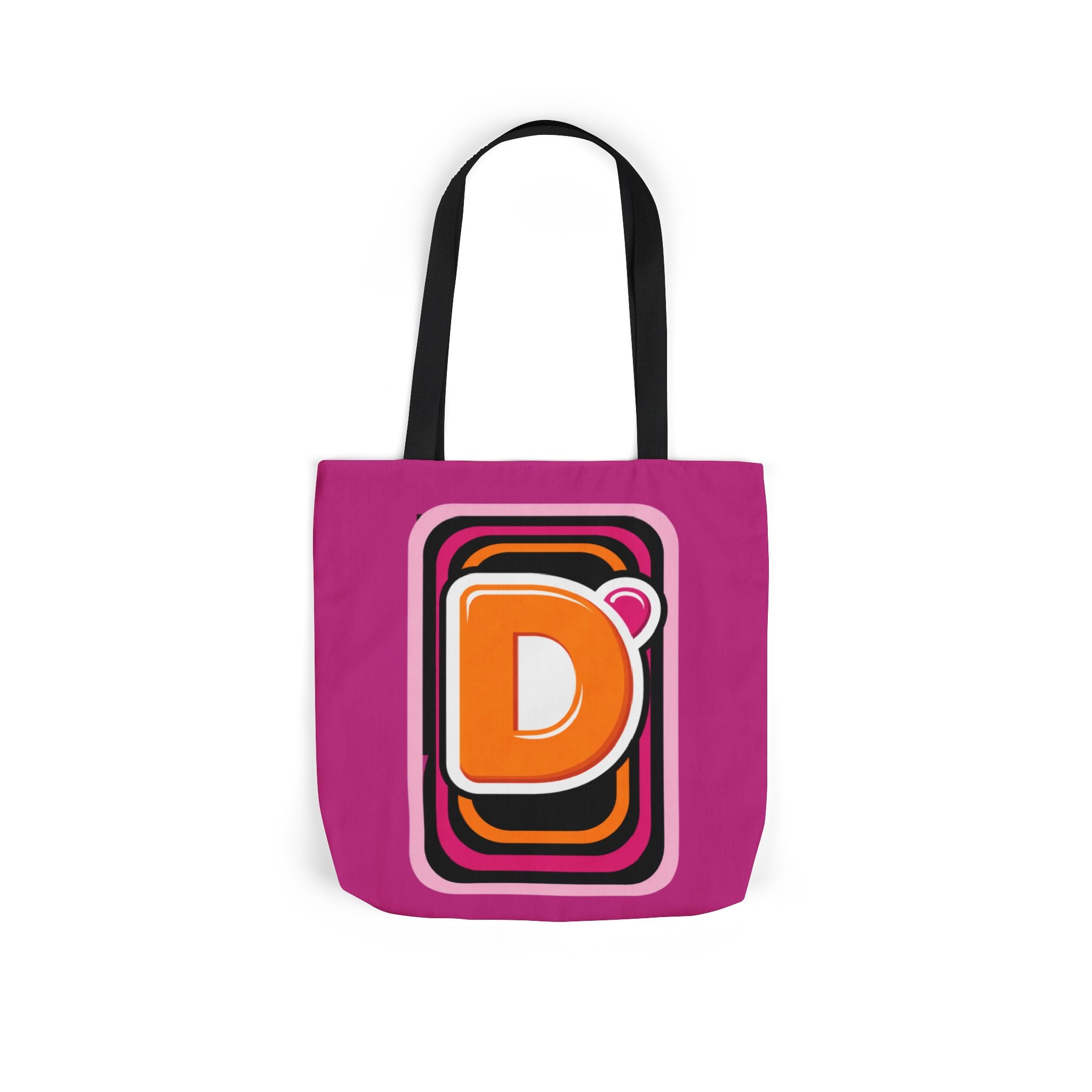 Tote Bag — Retro Pink 'Dunkin' D Logo' Canvas Tote - Creations by Chris and Carlos