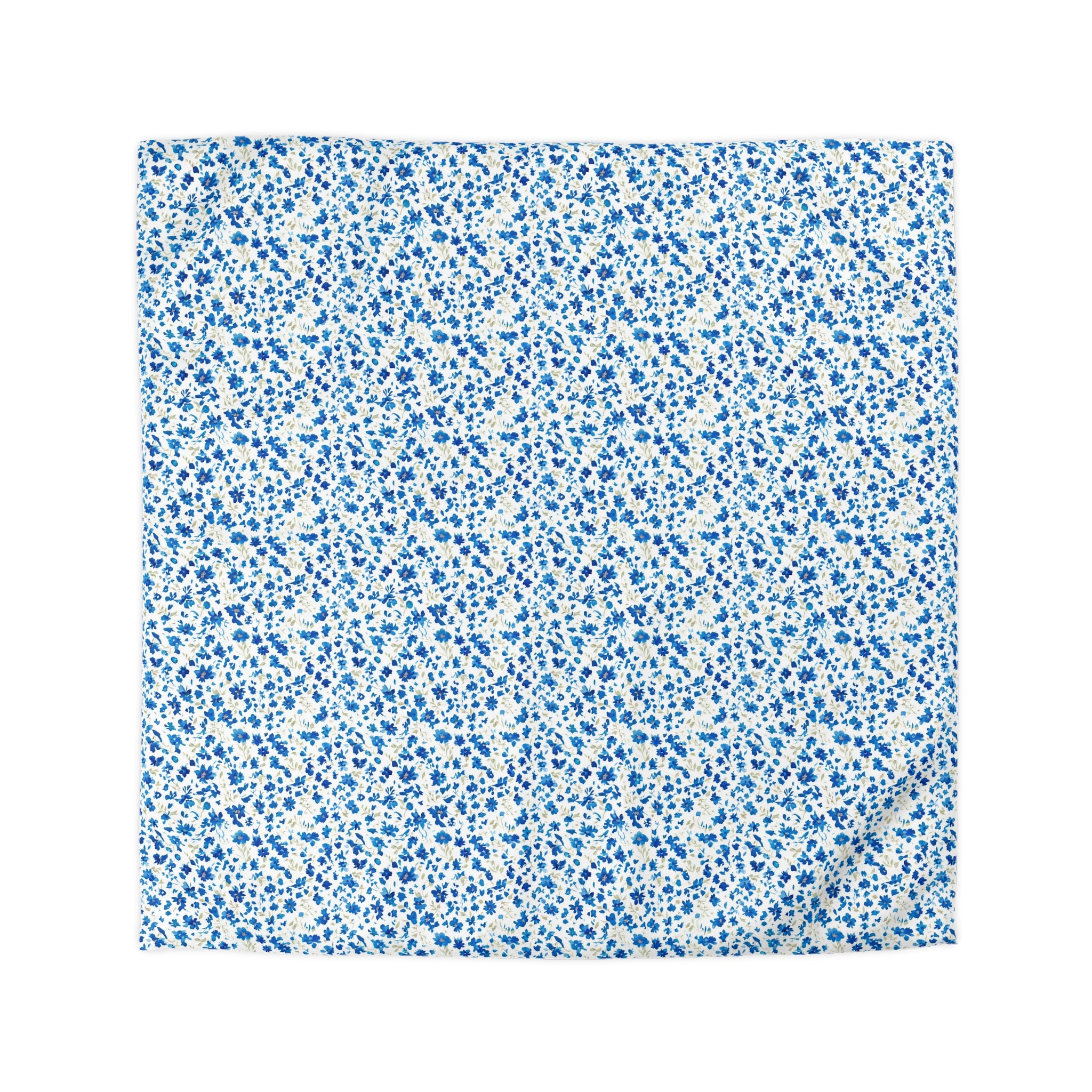 The Artisanal Flora Gallery Blue Ditsy Floral Microfiber Duvet Cover - Creations by Chris and Carlos