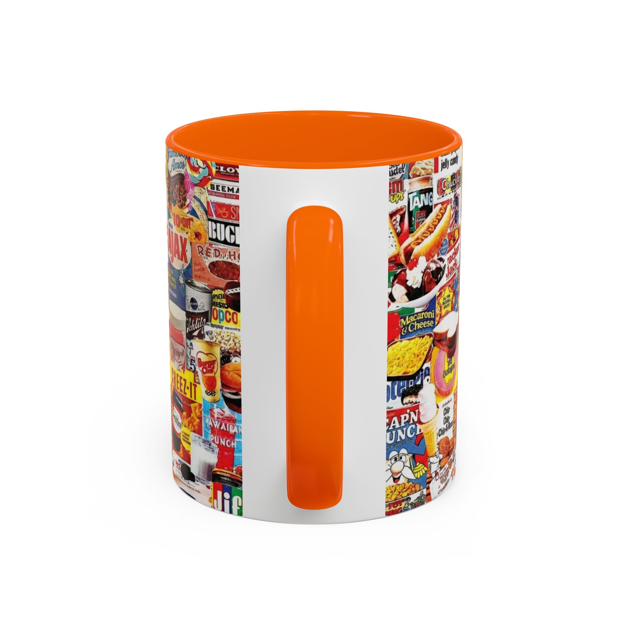 Retro Snack Collage Mug — Vintage Candy & Cereal Packaging Accent Coffee Mug - Creations by Chris and Carlos