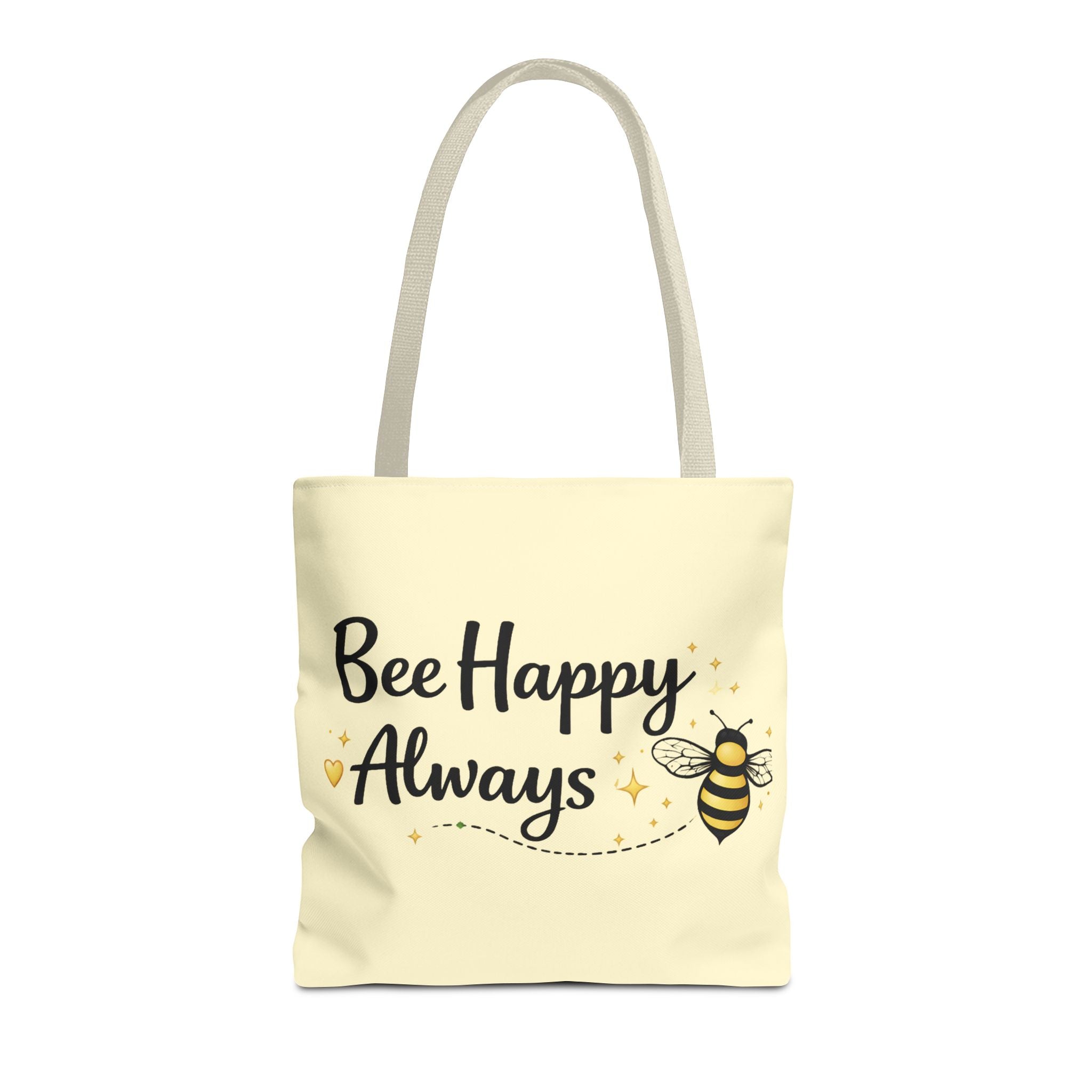 Bee Happy Always Tote Bag — Cute Inspirational Bee Canvas Shopper - Creations by Chris and Carlos