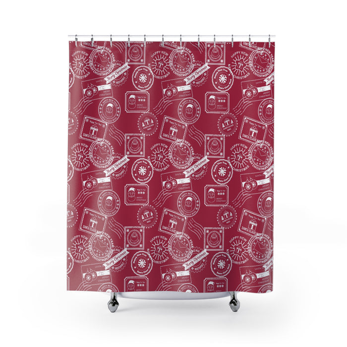Merry Mod- Festive Shower Curtains - Holiday Decor, Christmas, New Year, Bathroom Accessories, Gift Ideas, Home Decoration