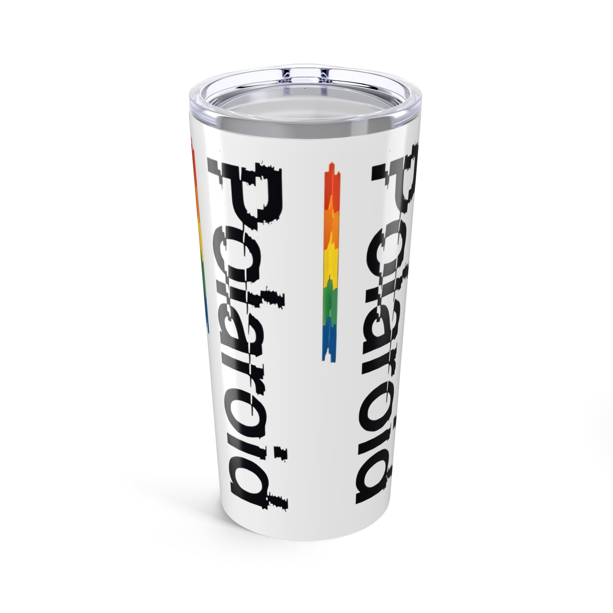 Polaroid Rainbow Logo 20oz Tumbler — Retro Camera Pride Drinkware - Creations by Chris and Carlos