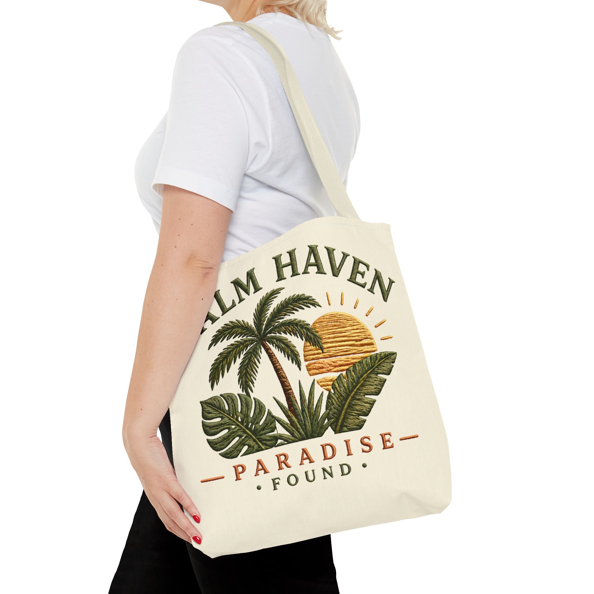 Palm Haven Tote Bag – 'Paradise Found' Tropical Palm Beach Tote - Creations by Chris and Carlos