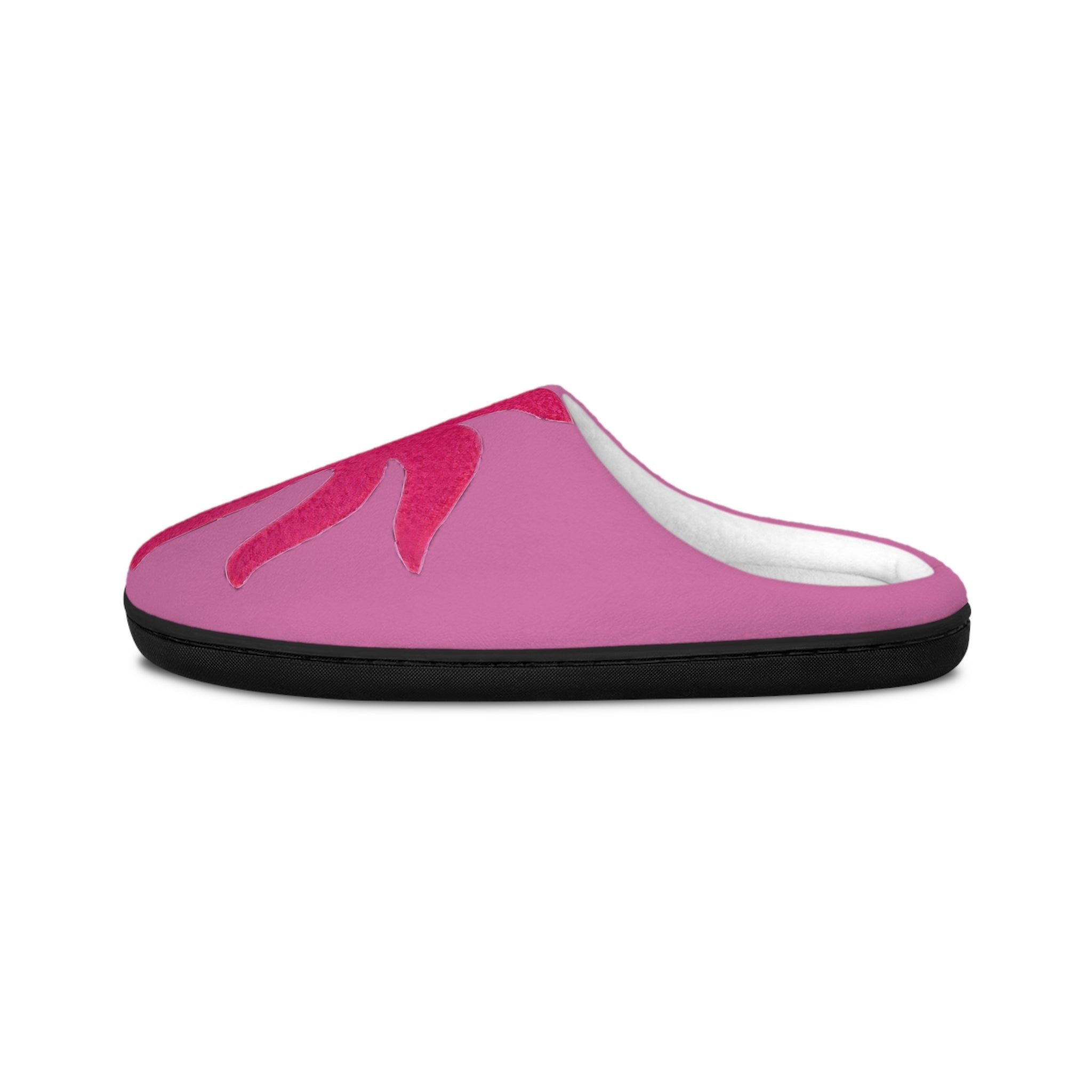 Pinky Palmtree Puff Pink Floral Sun Women's Indoor Slippers — Cozy House Shoes - Creations by Chris and Carlos