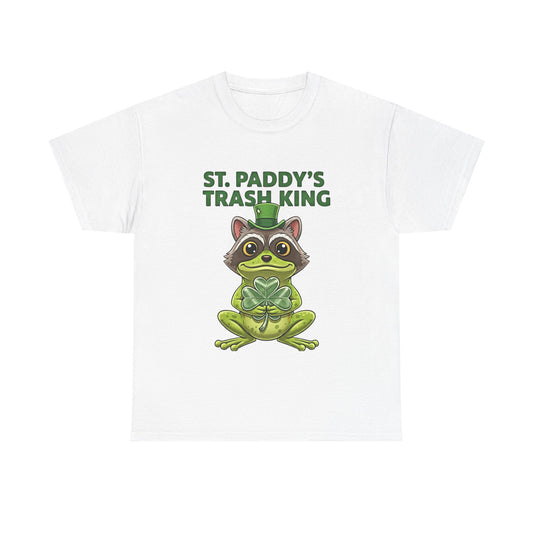 St. Paddy's Trash King T-Shirt — Funny Raccoon Frog Shamrock St. Patrick's Day Tee - Creations by Chris and Carlos
