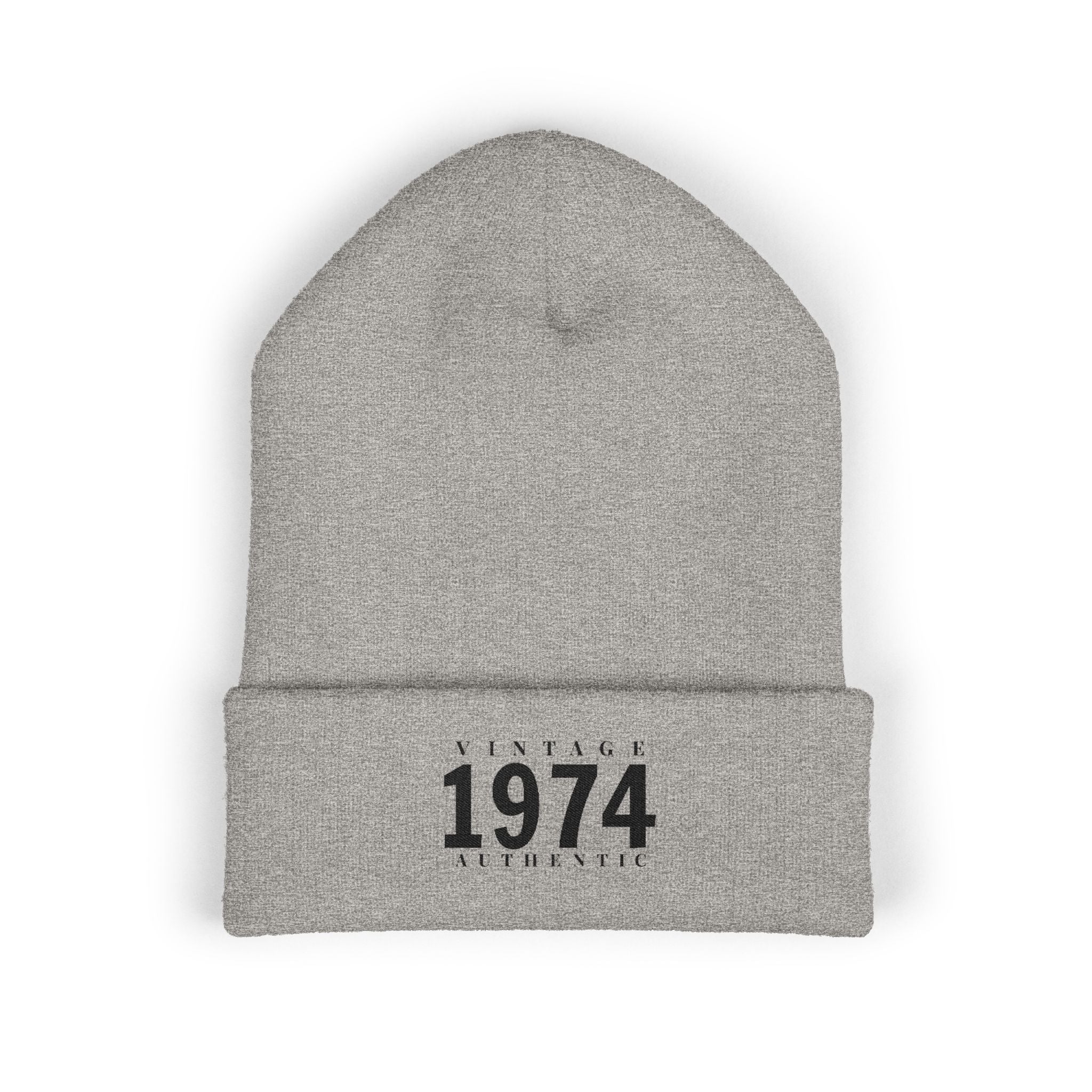 Vintage 1974 Embroidered Cuffed Beanie- Personalize - Creations by Chris and Carlos