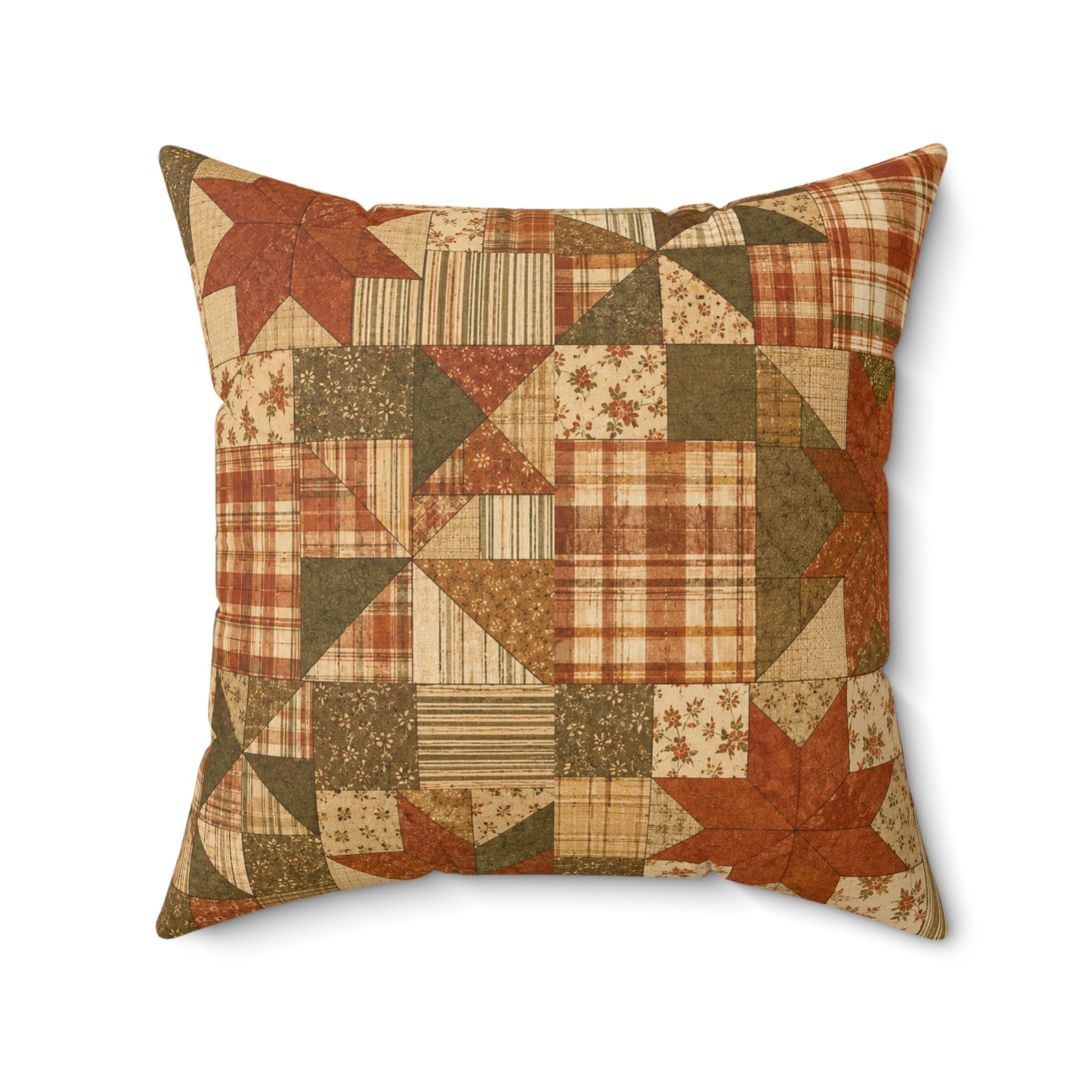 Old Soul Harvest™ Vintage Quilt Blocks Throw Pillow - Throw Pillow from Old Soul Harvest Campfire Circle
