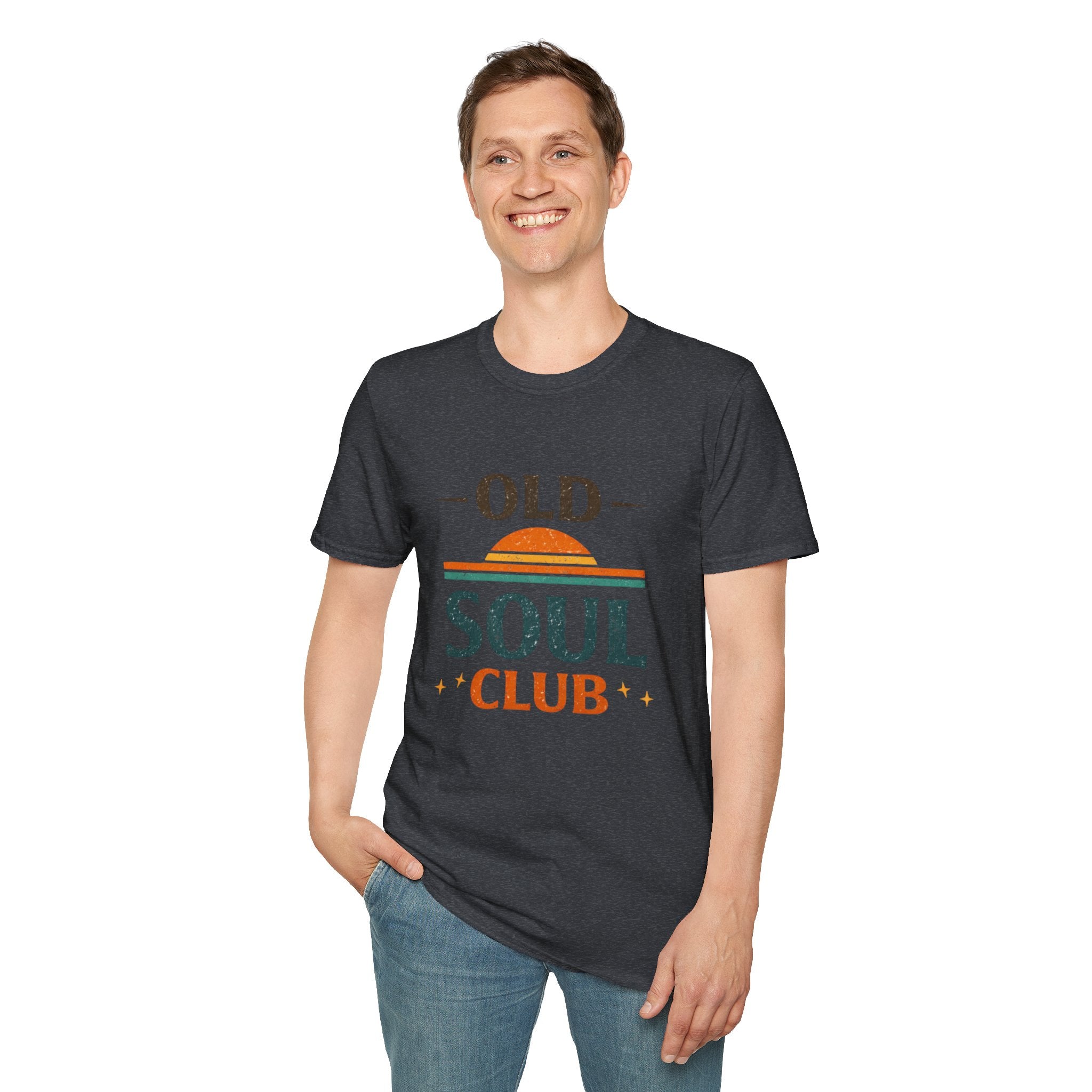 Old Soul Club T-Shirt — Retro Sunset Graphic Tee - Creations by Chris and Carlos