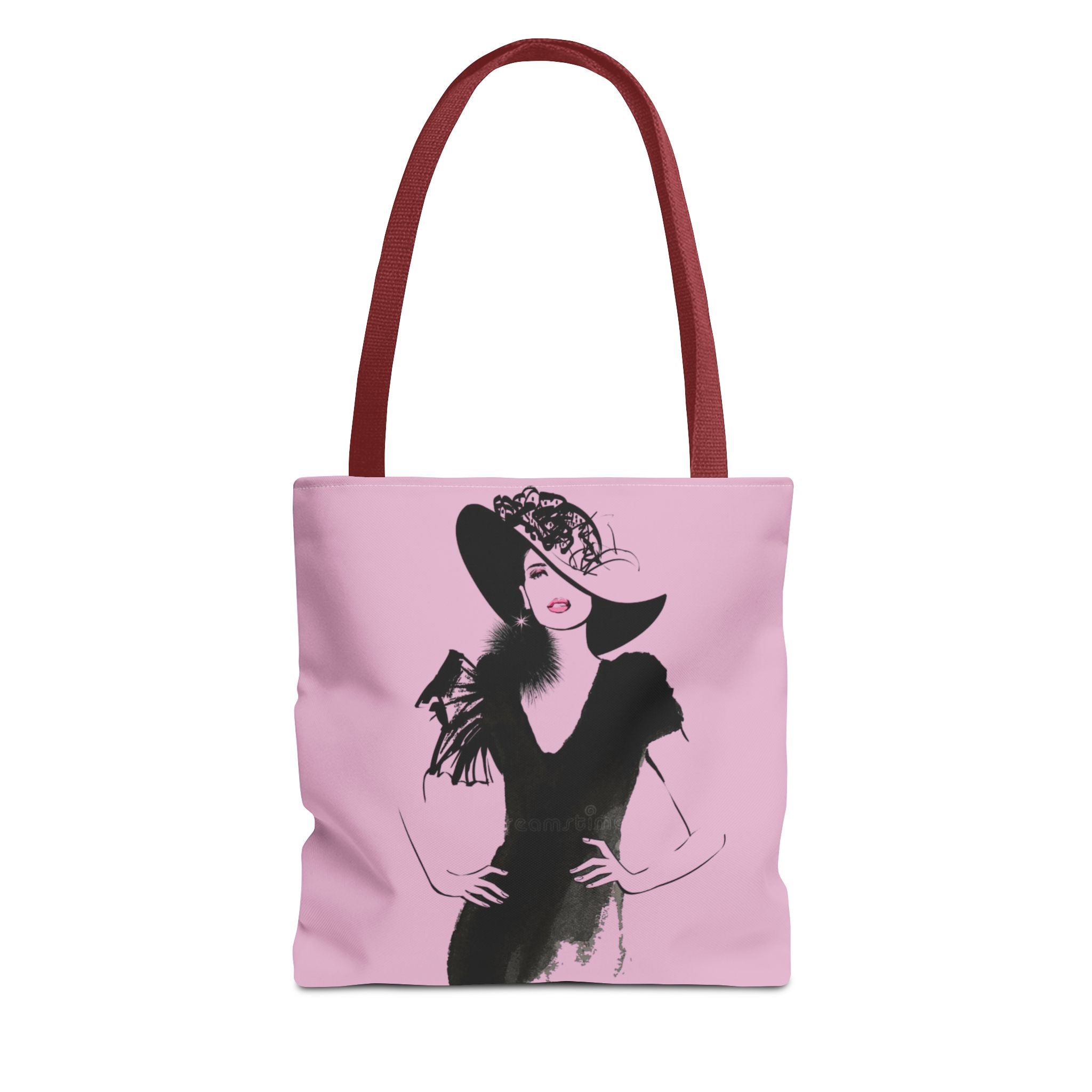 Fashion Illustration Tote Bag — Chic Pink Lady Print - Creations by Chris and Carlos