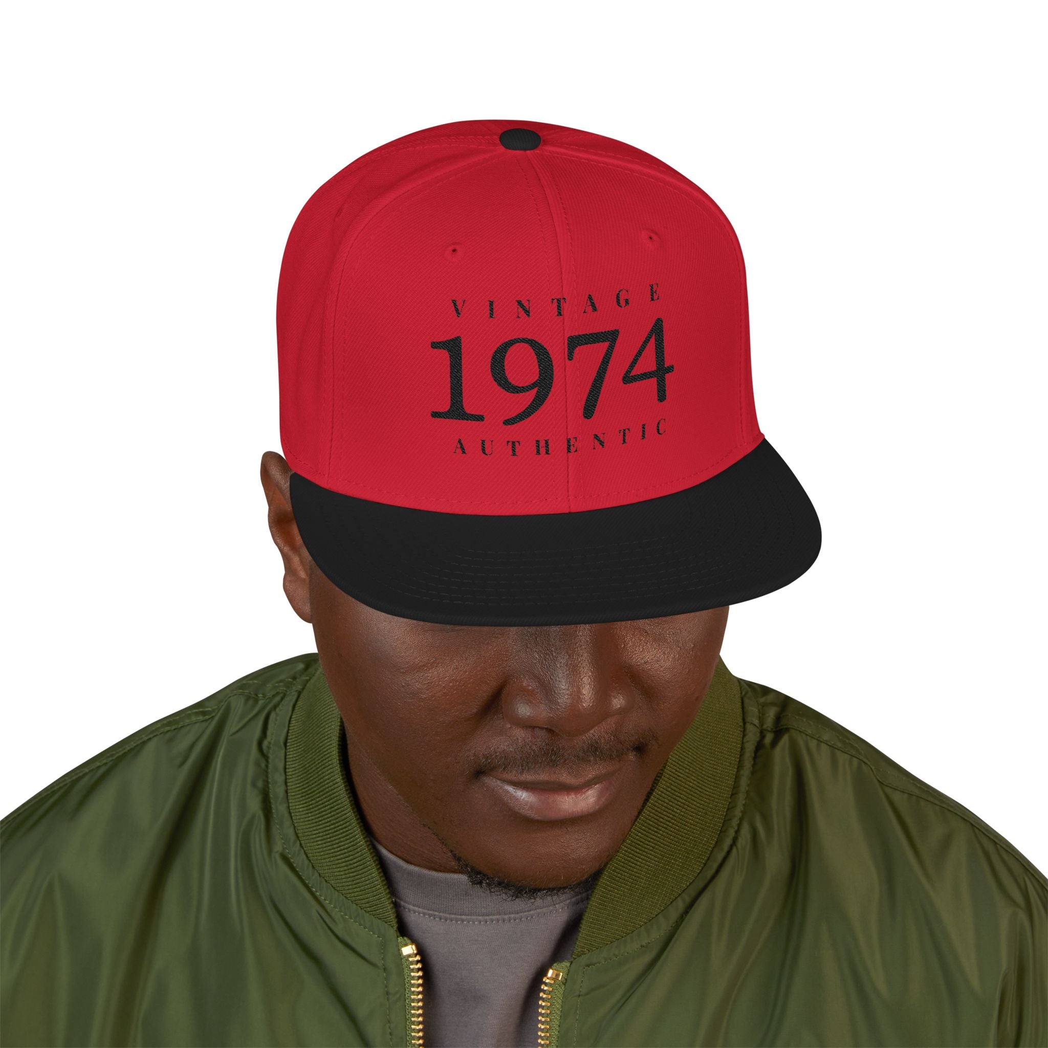 Personalize- 1974 Vintage Snapback Hat Embroidered Retro Athletic Baseball Cap - Creations by Chris and Carlos