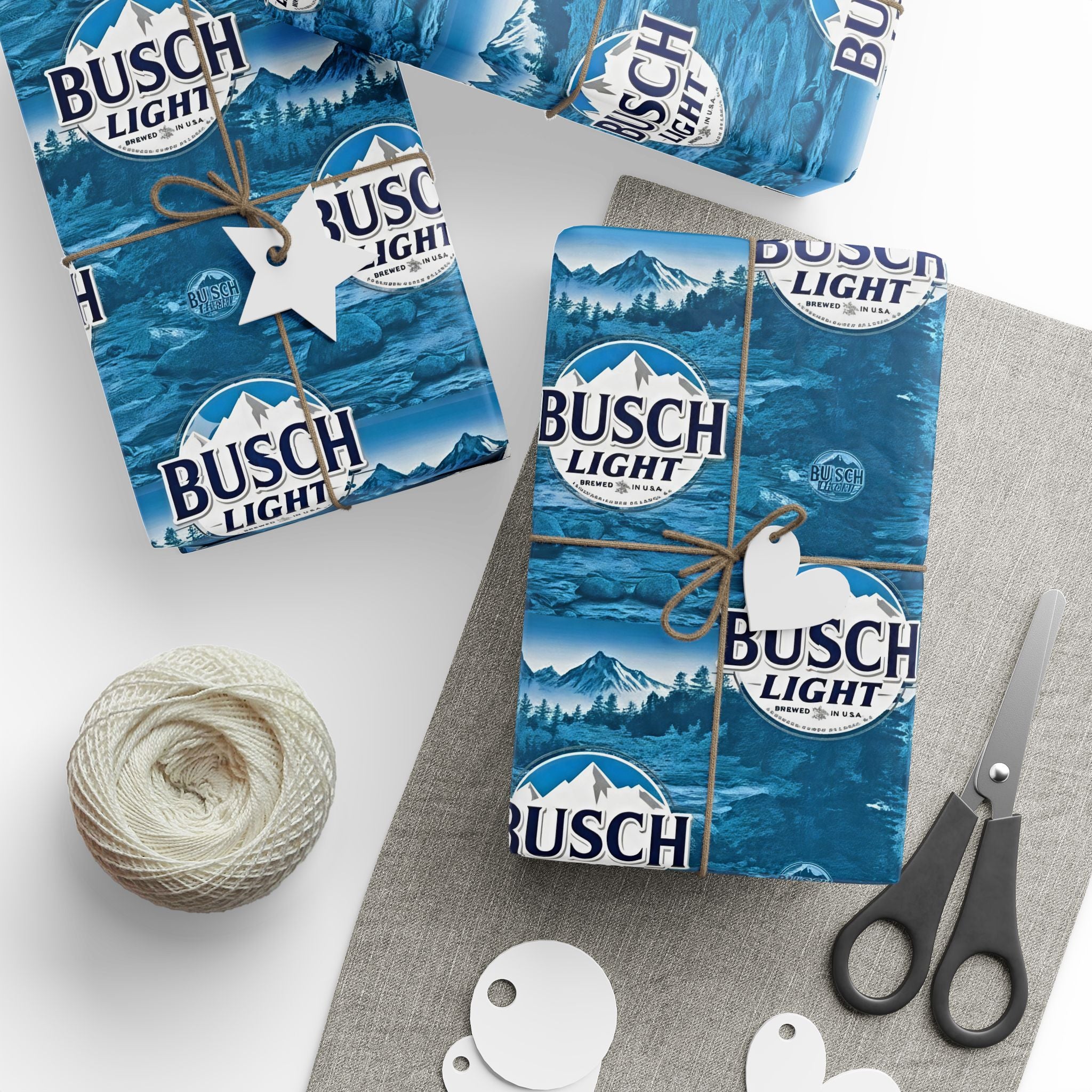 Busch Light Themed Wrapping Paper Roll - Beer Logo Gift Wrap for Parties & Holidays - Creations by Chris and Carlos