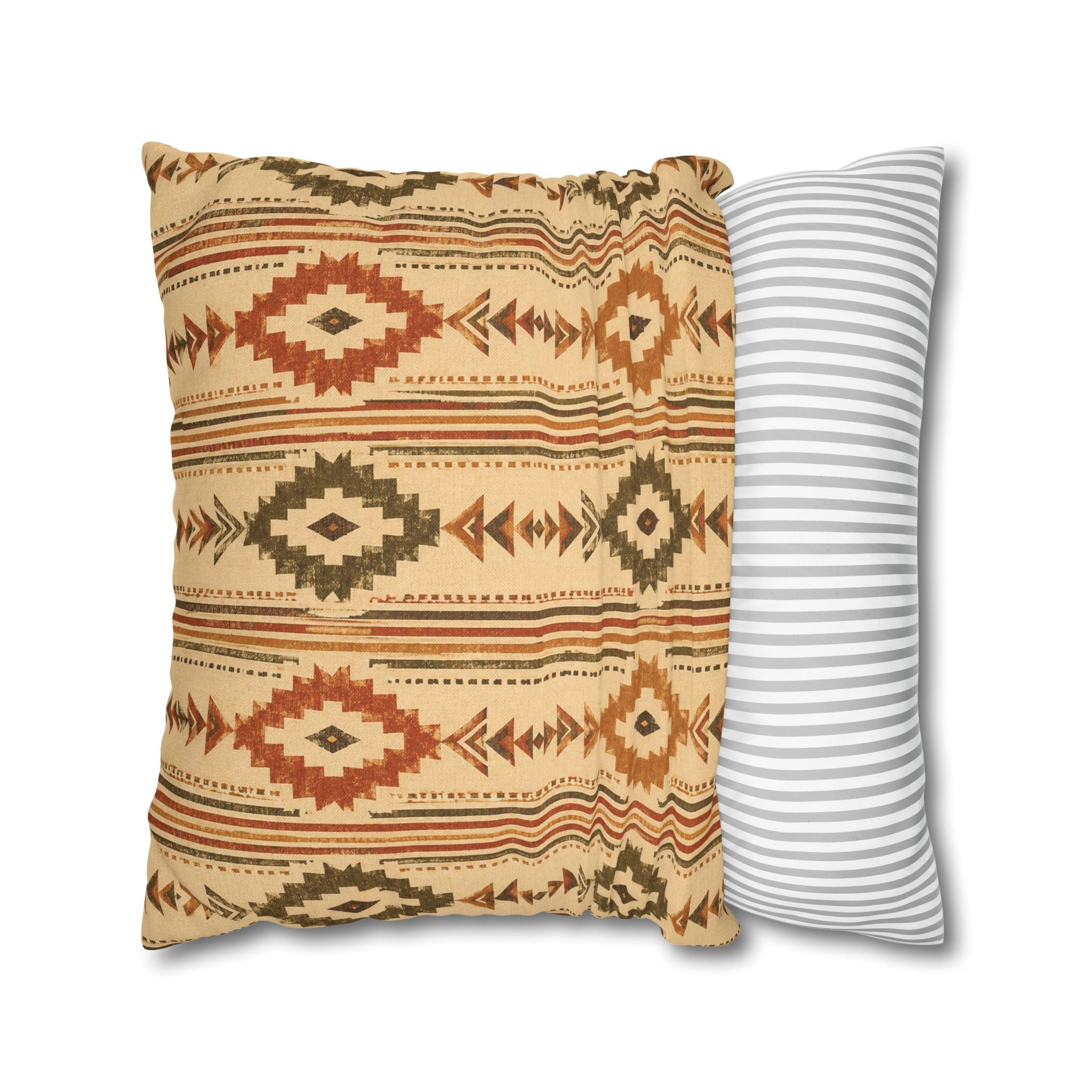 Southwestern Geometric Throw Pillowcase — Aztec Diamond Pattern - Creations by Chris and Carlos