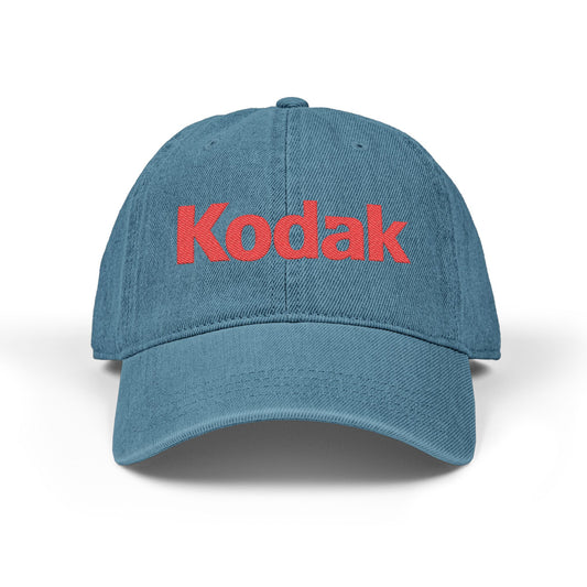 Kodak Embroidered Denim Hat - Vintage Logo Cap - Creations by Chris and Carlos