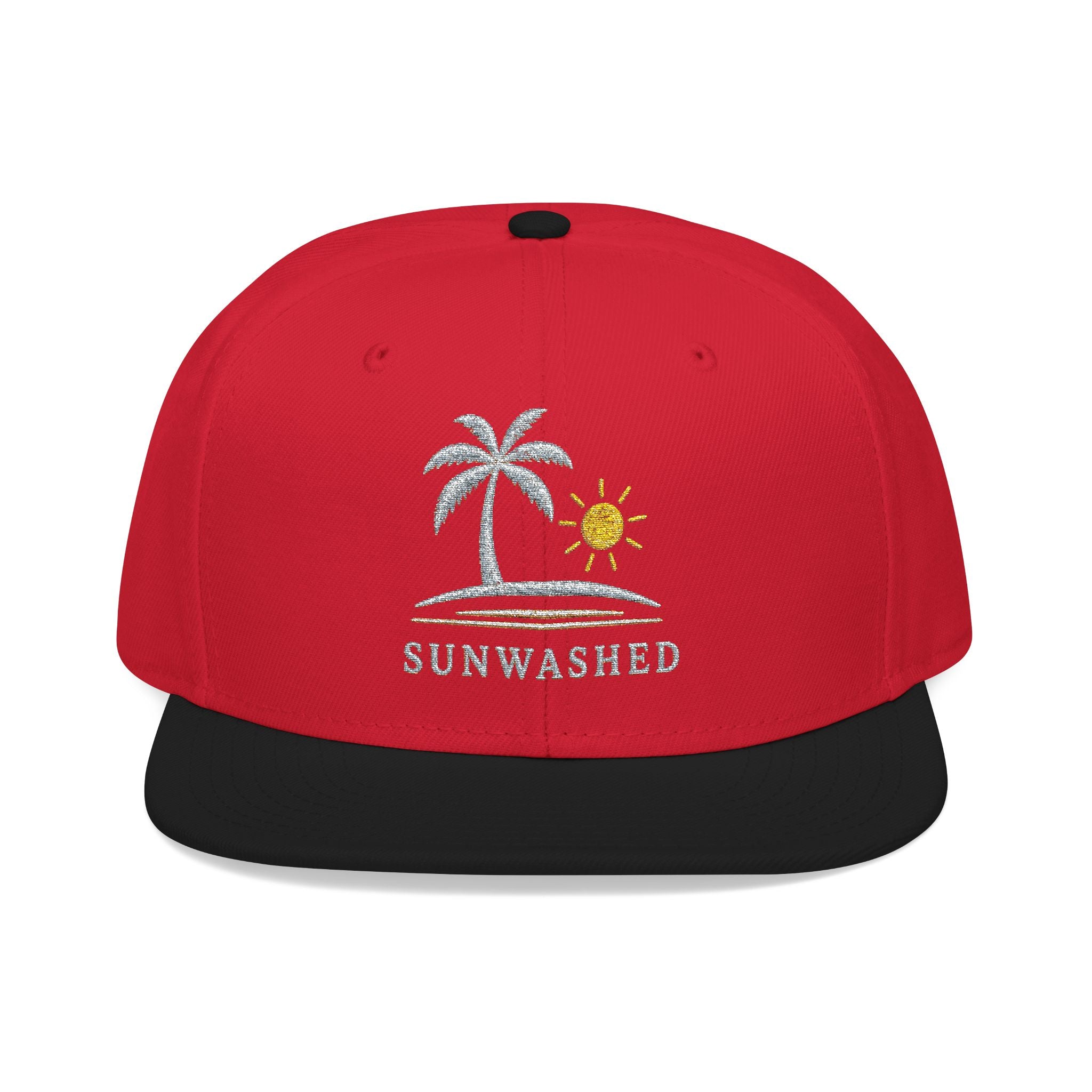 Crashed Palm Tree Snapback Hat — Embroidered Beach Sun Cap - Creations by Chris and Carlos