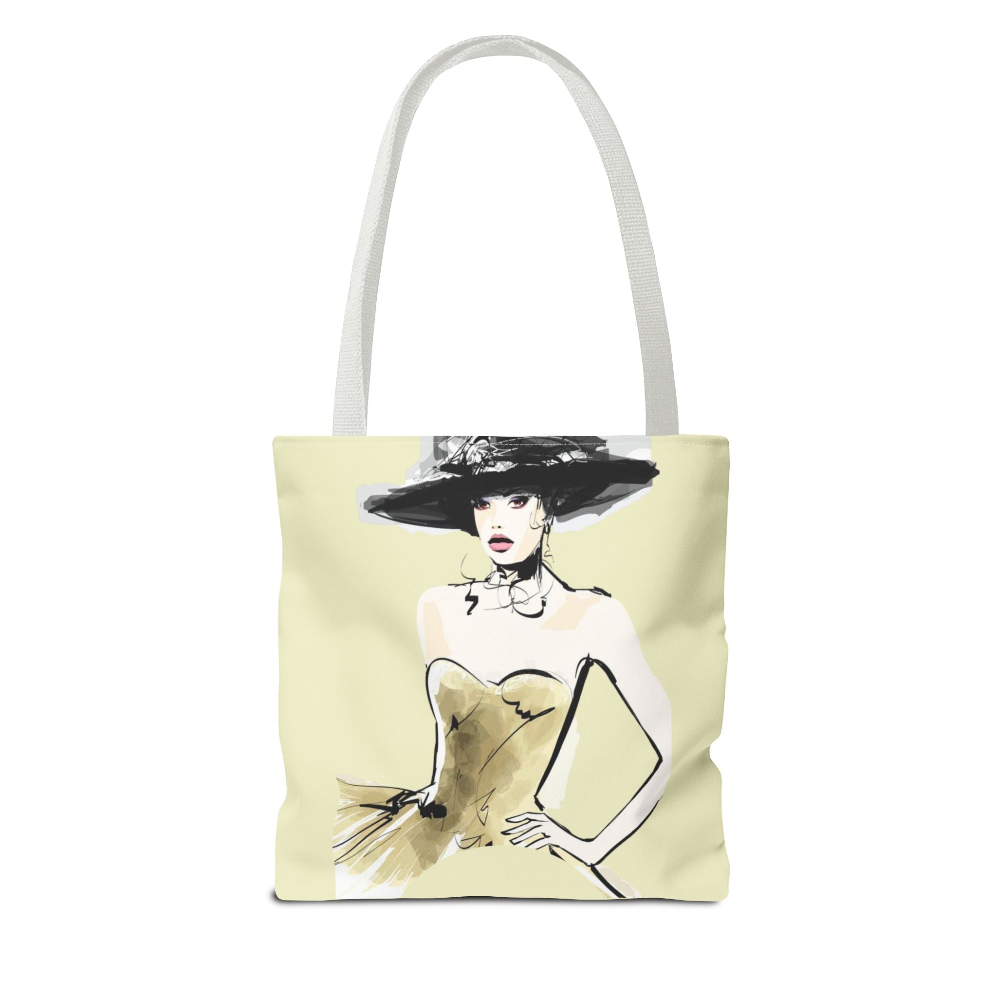 Fashion Illustration Tote Bag — Chic Woman in Hat Design - Creations by Chris and Carlos