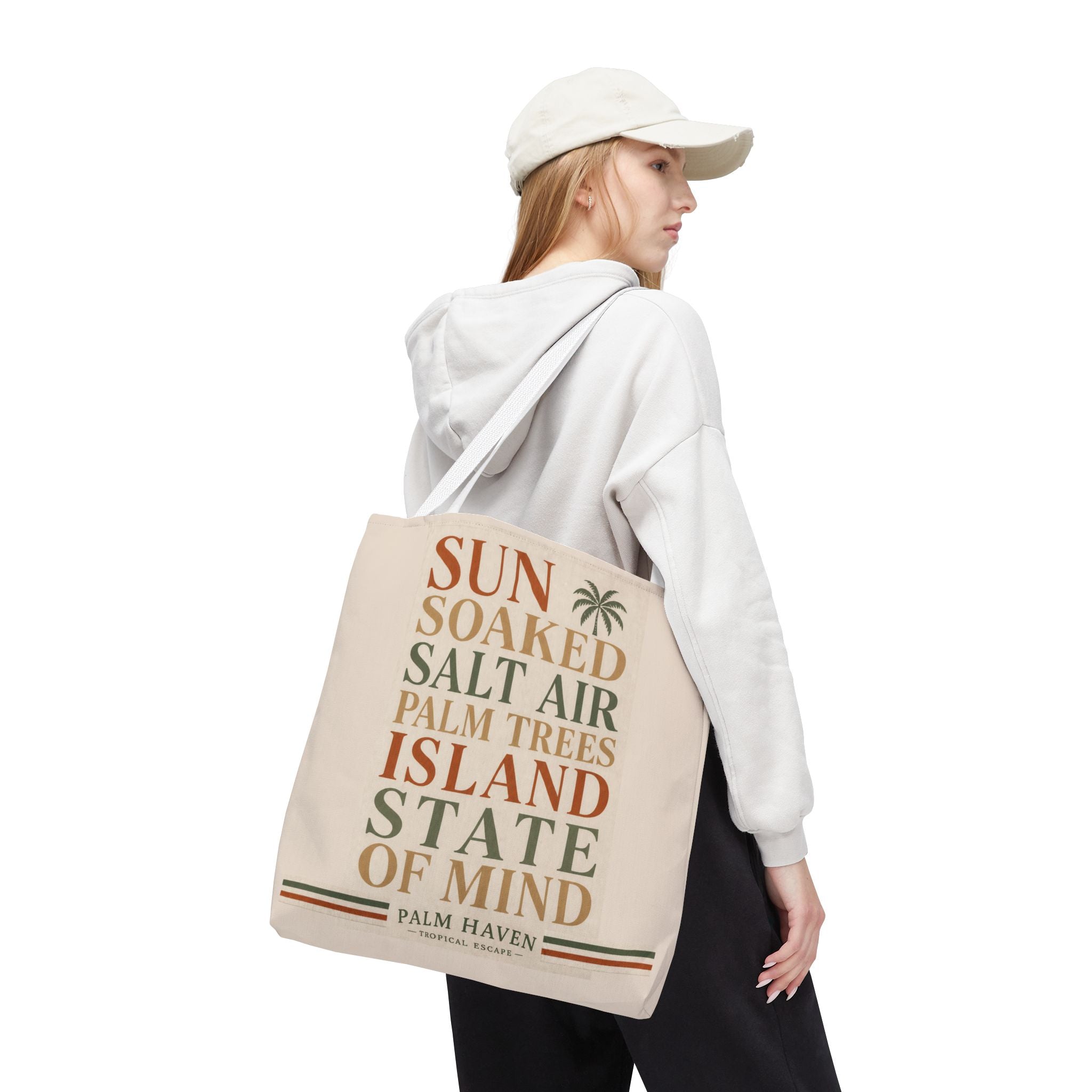 Island State of Mind Tote Bag – Sun‑Soaked Palm Tree Beach Tote - Creations by Chris and Carlos
