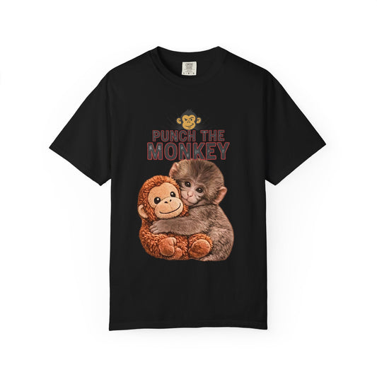 Punch the Monkey T-Shirt — Cute Baby Monkey with Plush Toy Graphic - Creations by Chris and Carlos