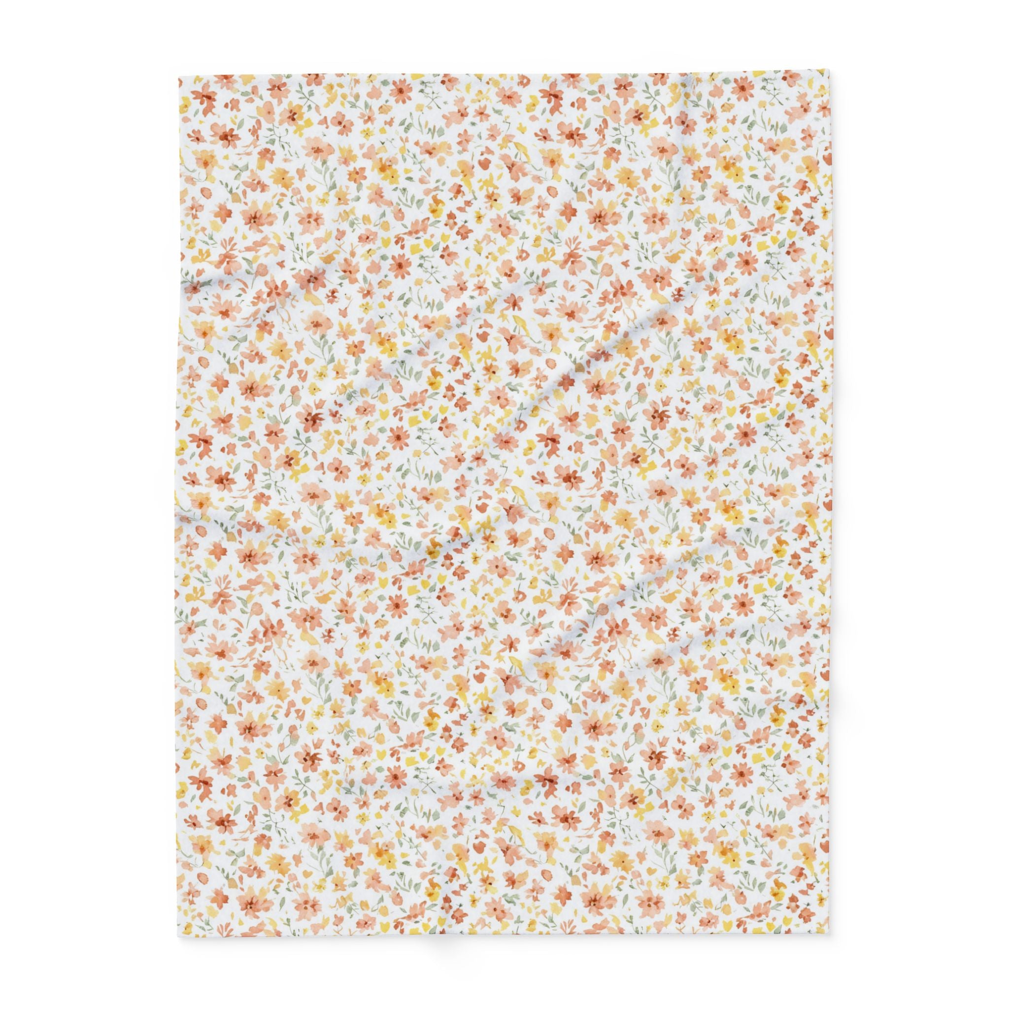 The Artisanal Flora Gallery Floral Fleece Blanket — Delicate Autumn Wildflower Throw - Creations by Chris and Carlos