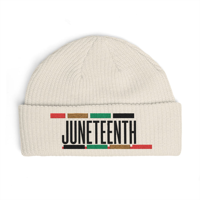 Juneteenth Cuff Beanie — Embroidered Celebration Knit Hat