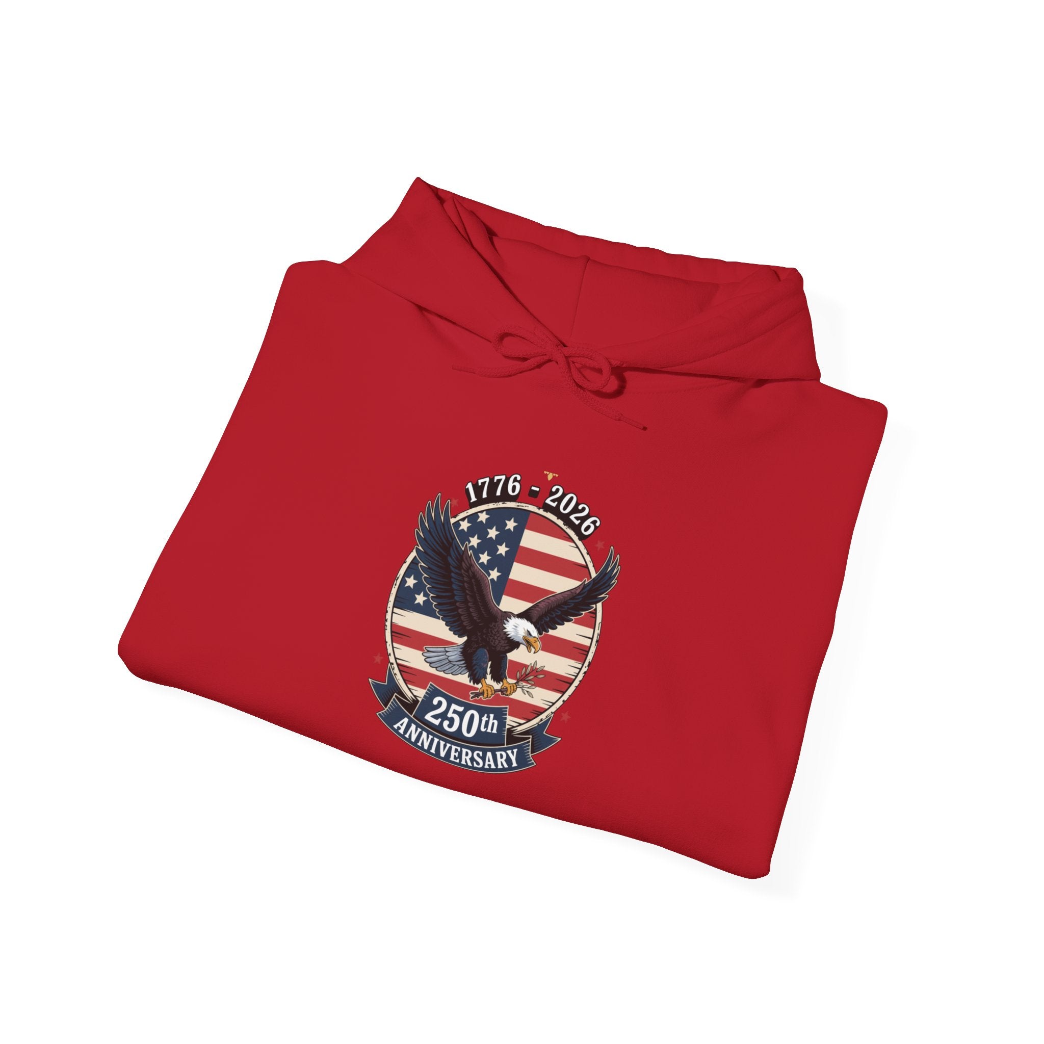 American Eagle Crest Hoodie – 250th Anniversary USA Flag Design - Creations by Chris and Carlos