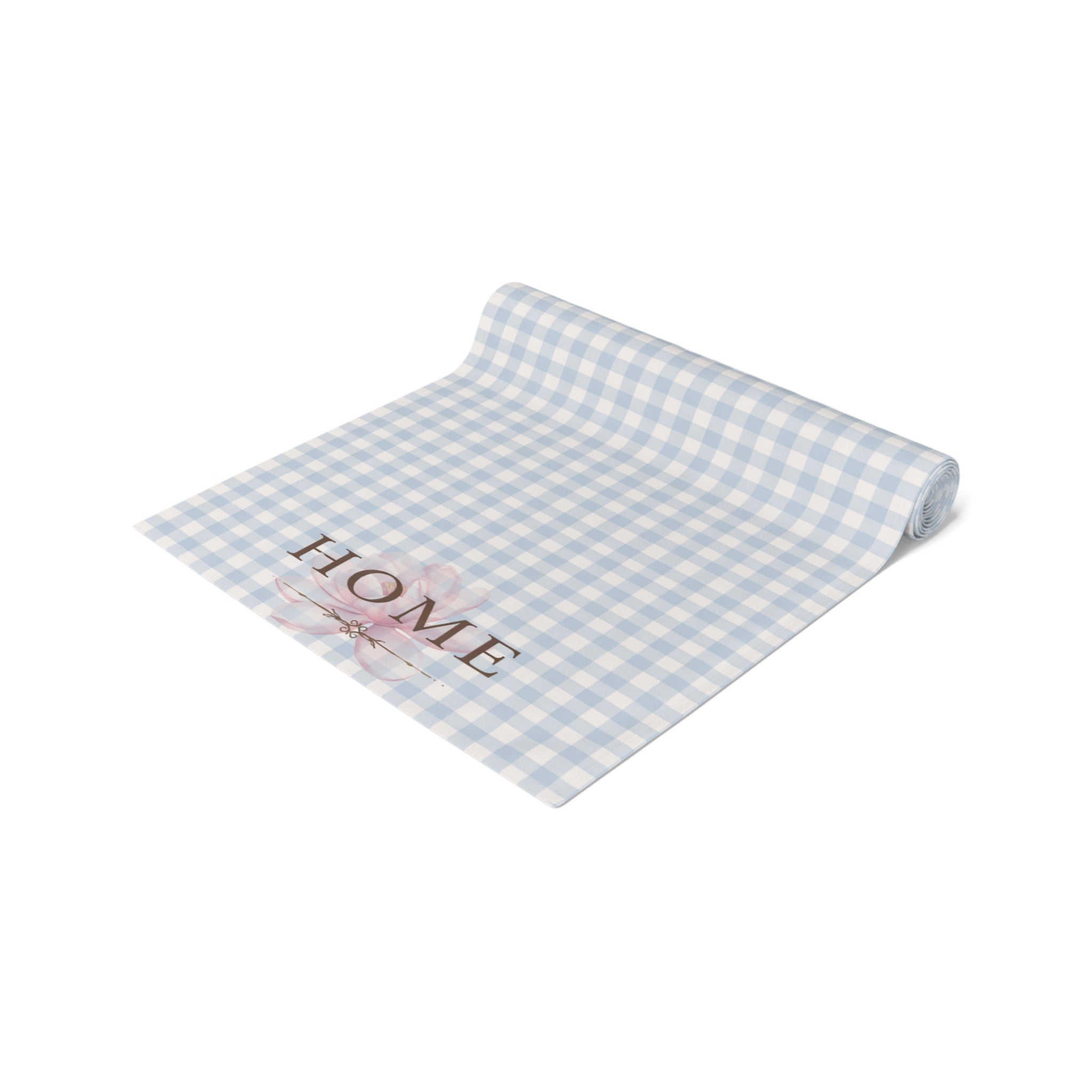 Farmhouse Gingham Table Runner — "Home" Cotton-Blend Decor - Creations by Chris and Carlos