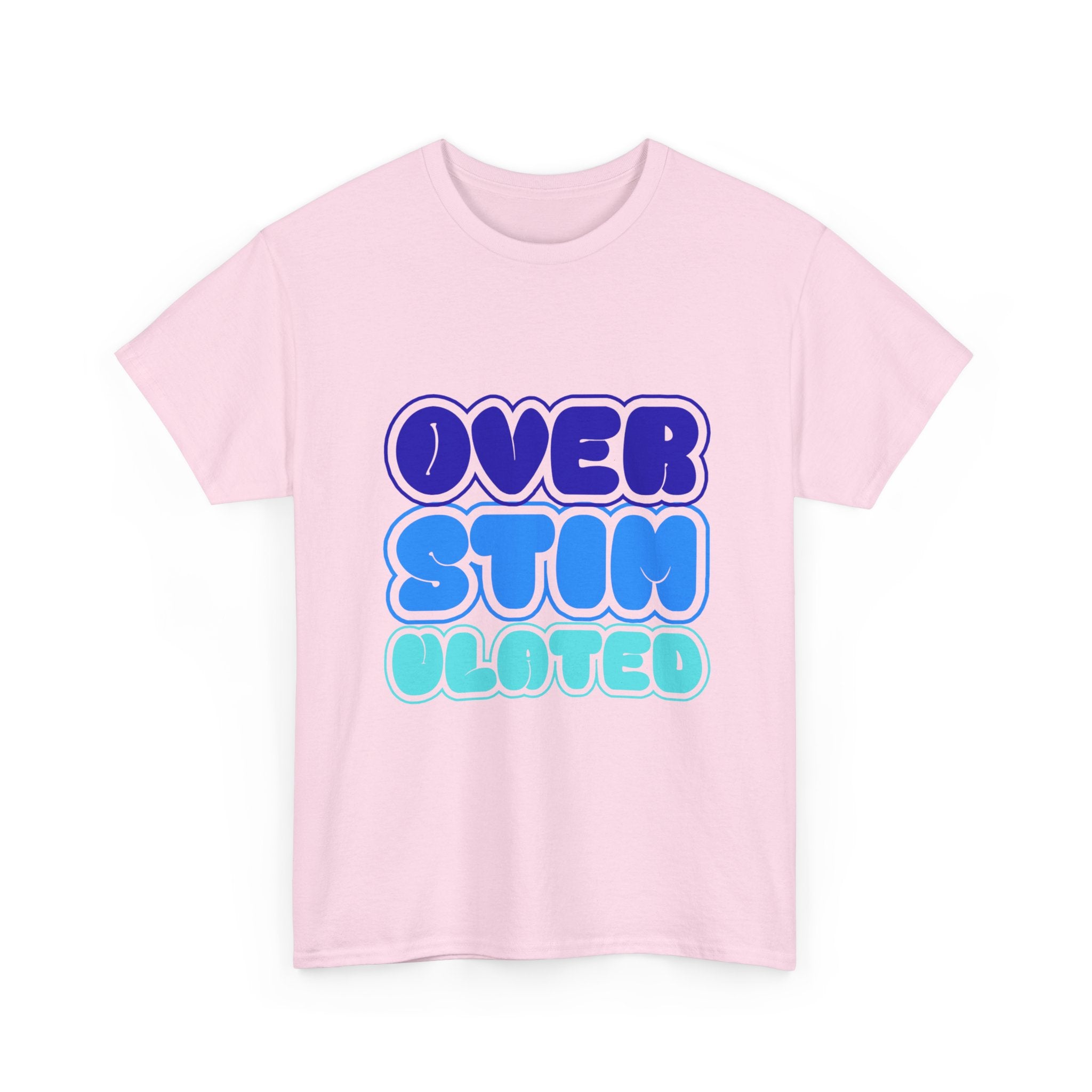 Overstimulated Tee — Playful Bubble Letter Autism Awareness T‑Shirt - Creations by Chris and Carlos