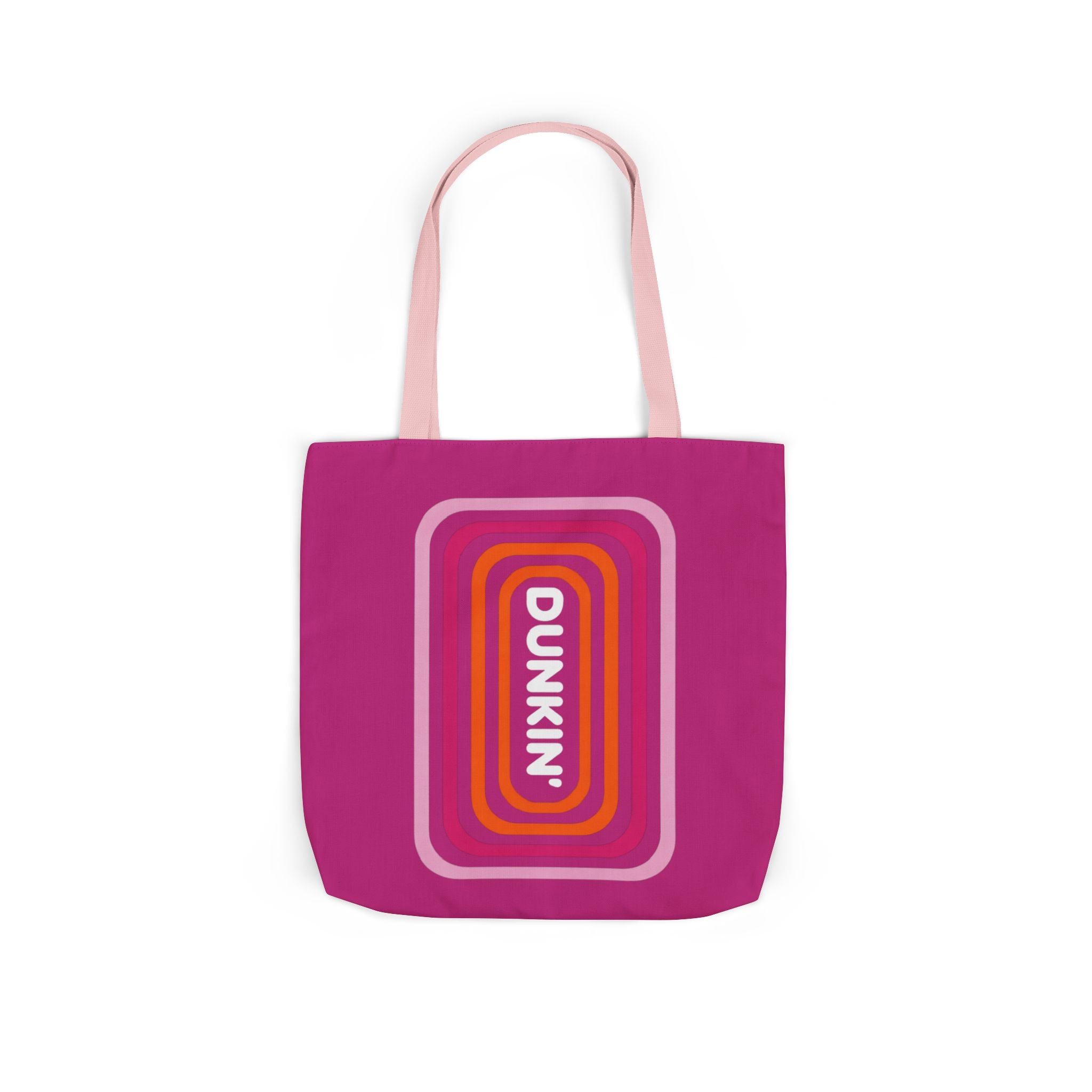 Tote Bag — Retro Pink 'Dunkin' Logo' Canvas Tote - Creations by Chris and Carlos