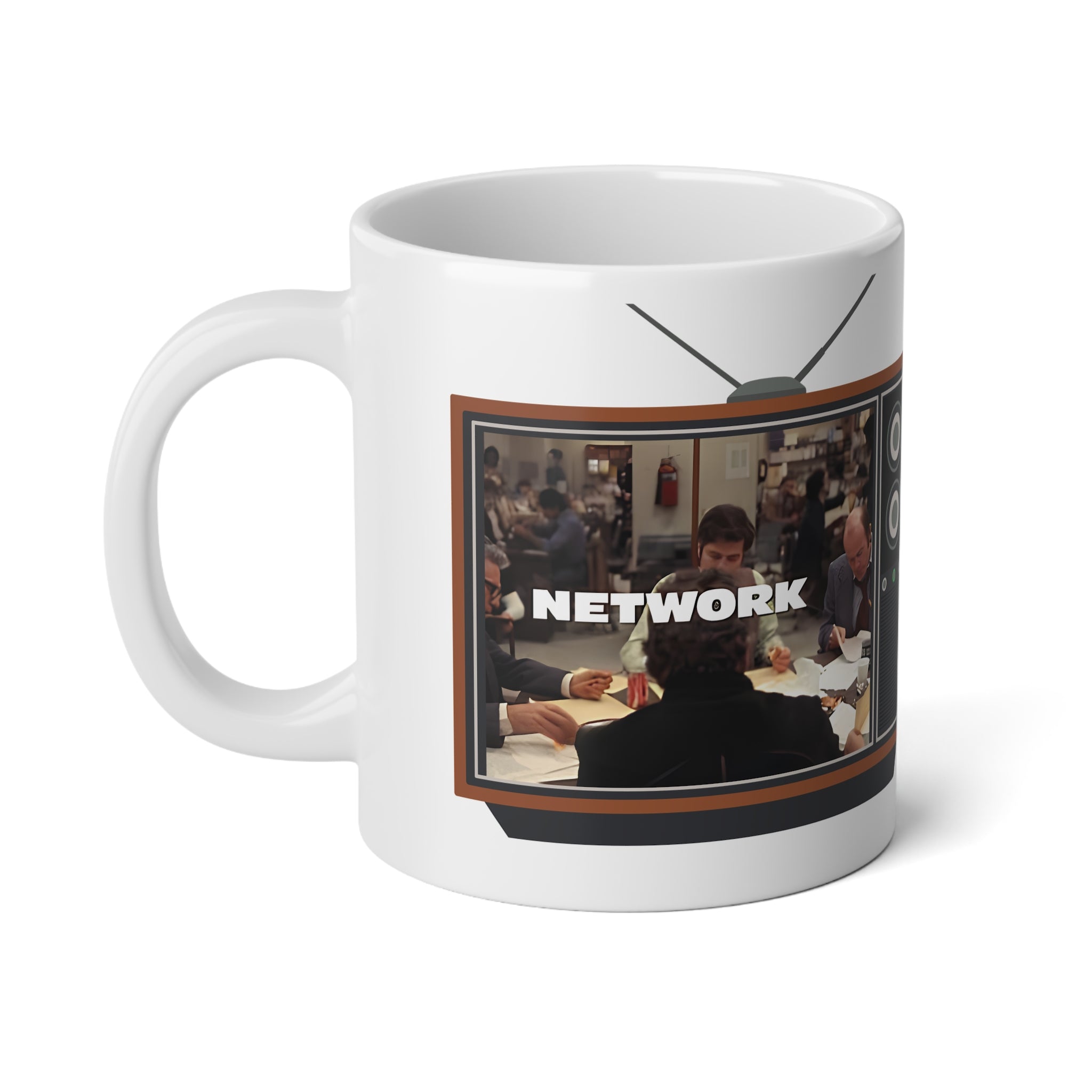 20oz Jumbo Mug — Vintage TV Network Collage Coffee Cup - Creations by Chris and Carlos