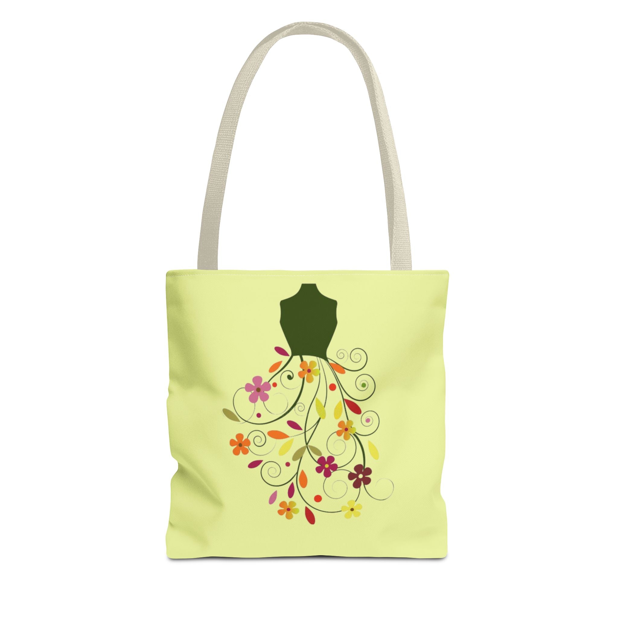 Floral Dressform Tote Bag – Spring Floral Pattern AOP Tote - Creations by Chris and Carlos