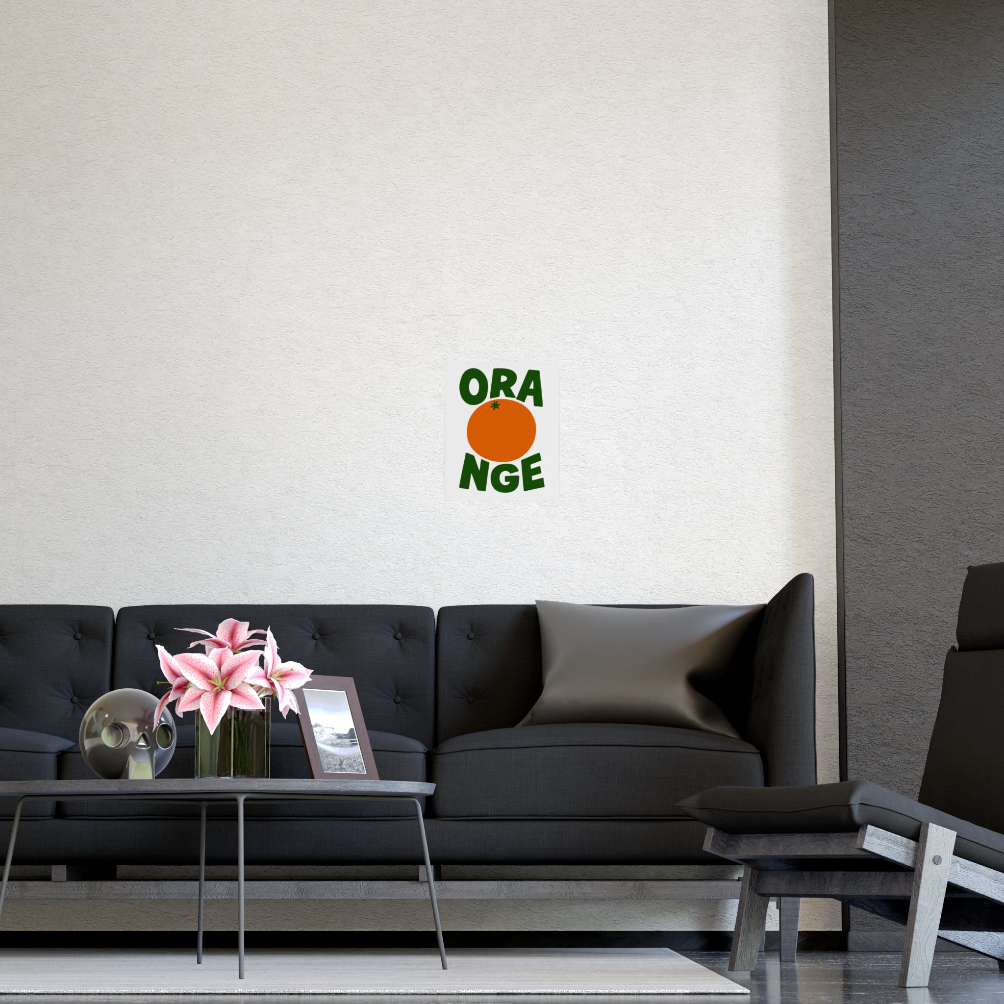 Orange Graphic Poster — Retro Fruit Wall Art Print - Creations by Chris and Carlos