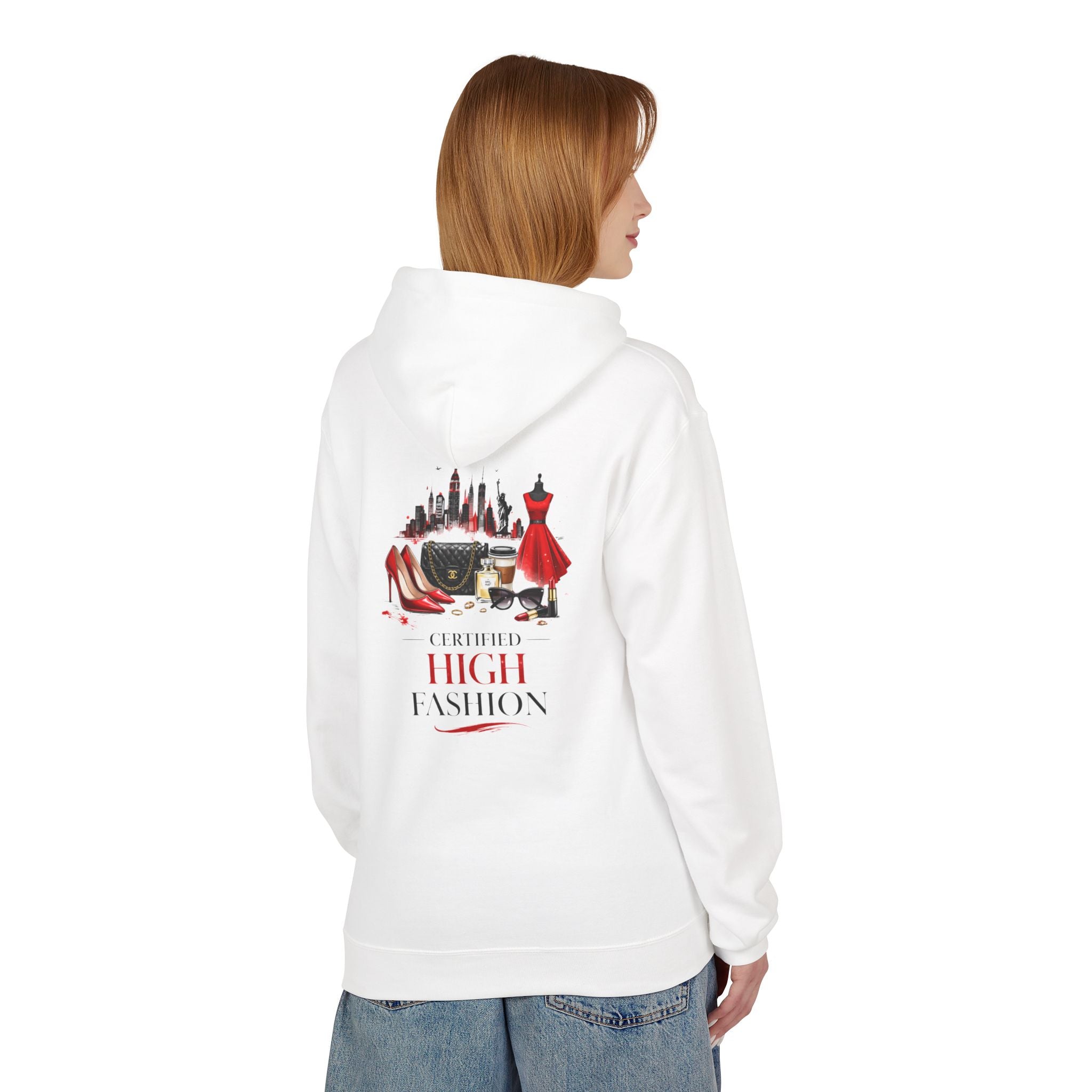 High Fashion Hoodie — "Certified High Fashion" Graphic Pullover - Creations by Chris and Carlos