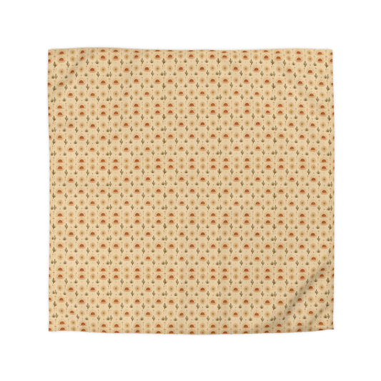 Vintage Floral Microfiber Duvet Cover – Warm Cottagecore Pattern - Creations by Chris and Carlos