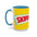 Skippy Retro Logo Coffee Mug — Yellow Accent Peanut Butter Inspired 11/15oz - Creations by Chris and Carlos