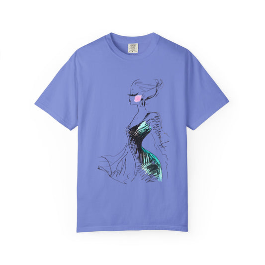 Fashion Sketch T-Shirt – Hand-Drawn Dress Illustration Tee - Creations by Chris and Carlos
