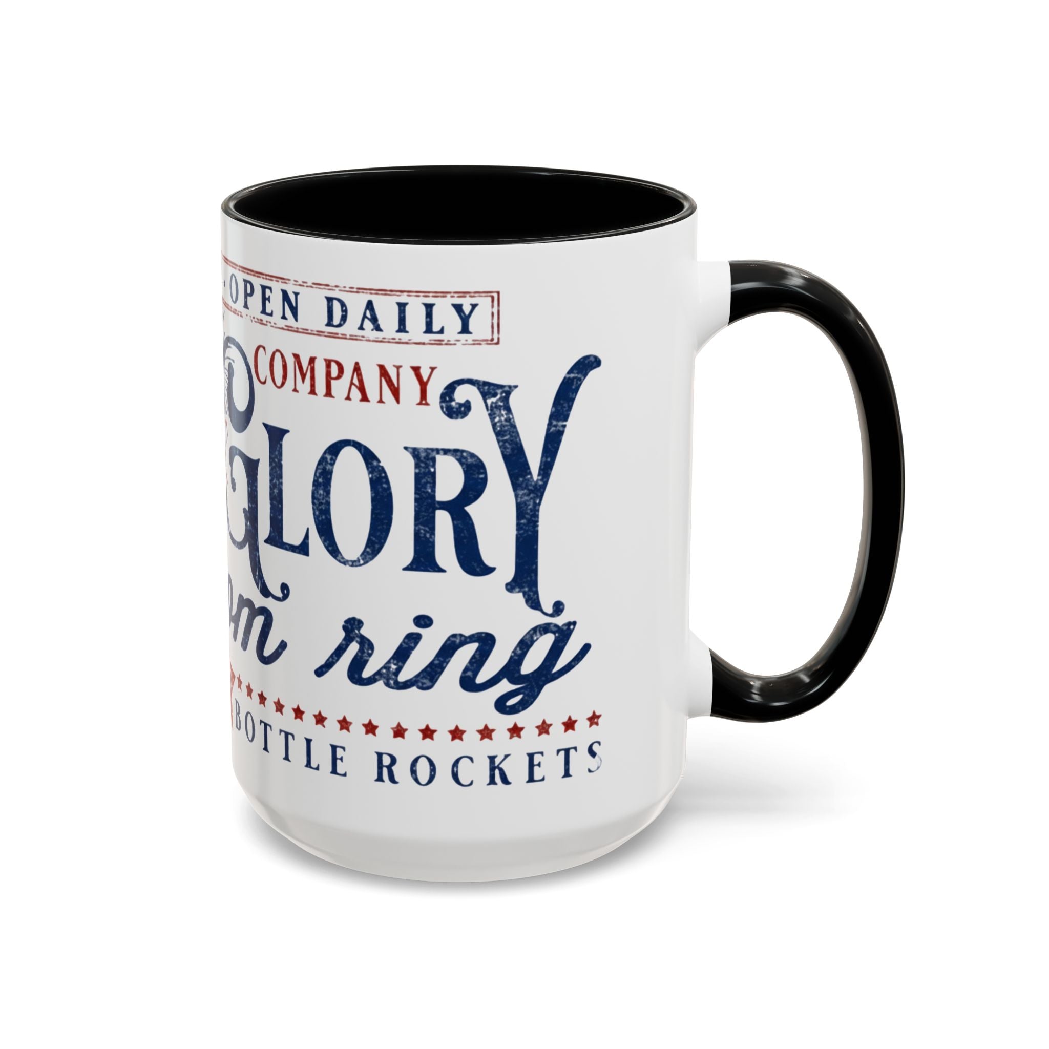 Patriotic 'Land of Glory' Accent Coffee Mug – Vintage 4th of July Americana Design - Creations by Chris and Carlos