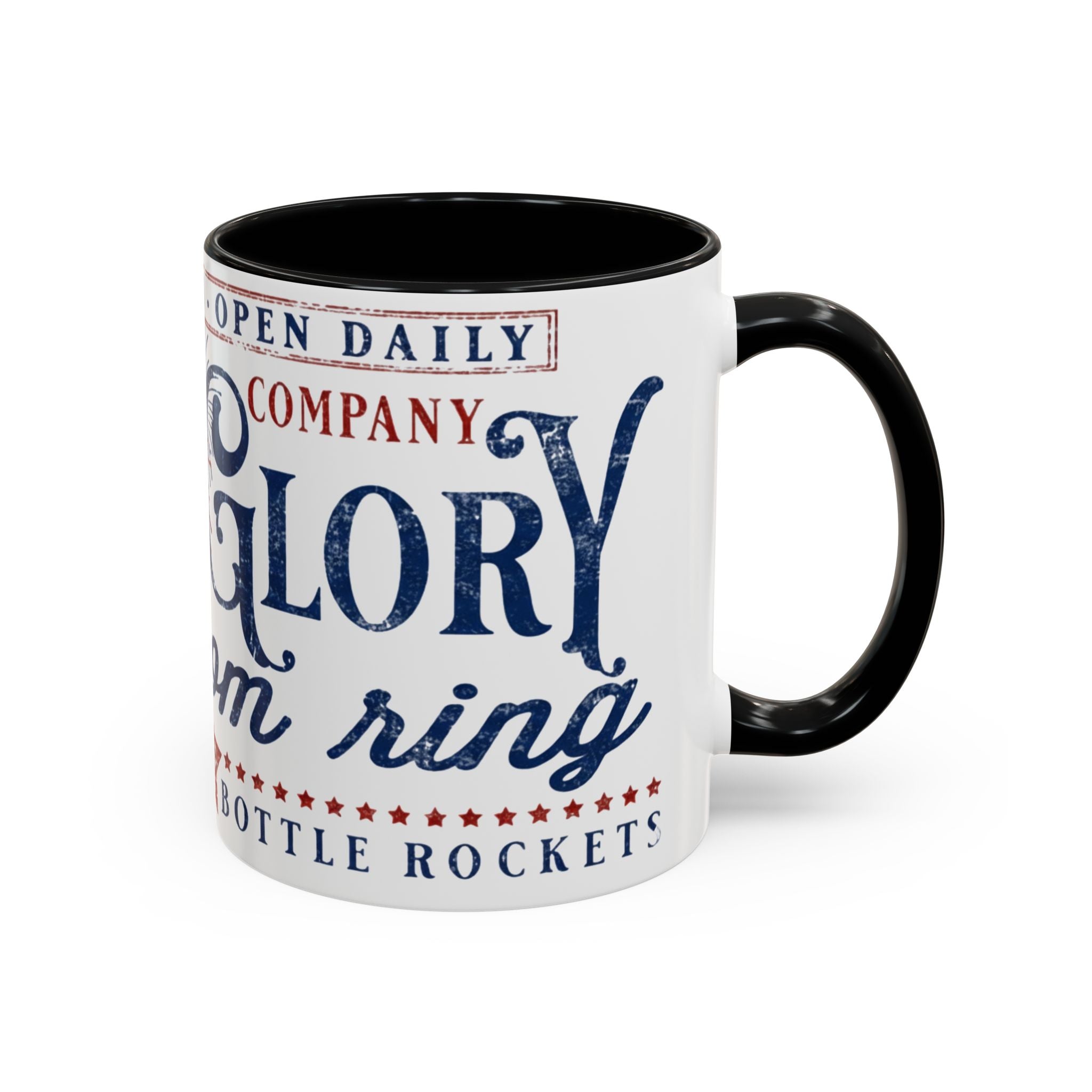 Patriotic 'Land of Glory' Accent Coffee Mug – Vintage 4th of July Americana Design - Creations by Chris and Carlos