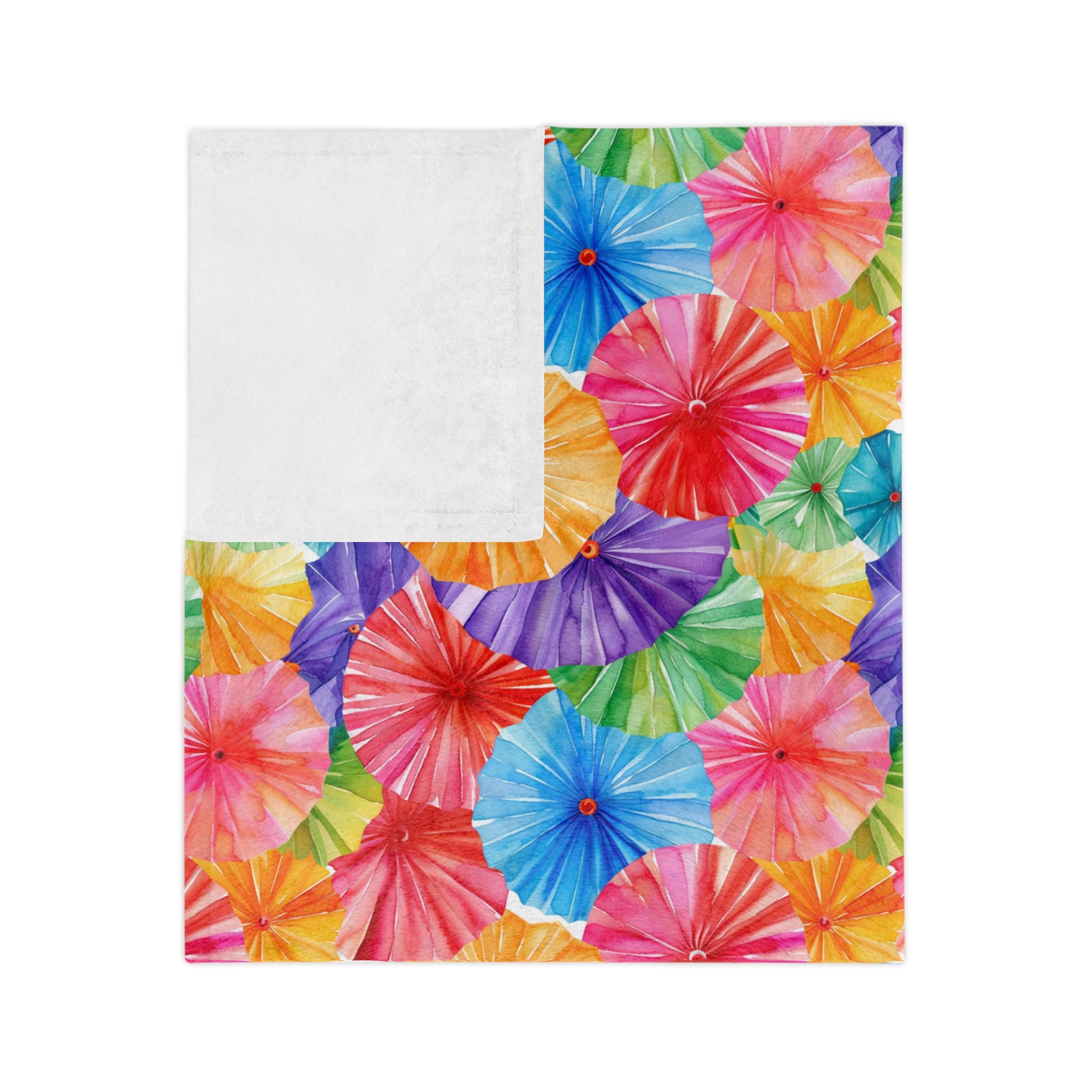 Sol y Alegría (Sun and Joy) Collection- Cactus Succulent Pattern Microfiber Blanket Soft Velveteen Throw for Home & Garden LoversTropical Parasol Velveteen Microfiber Blanket — Bright Floral Beach Umbrella Print, Cozy Travel & Home Throw - Creations by Chris and Carlos