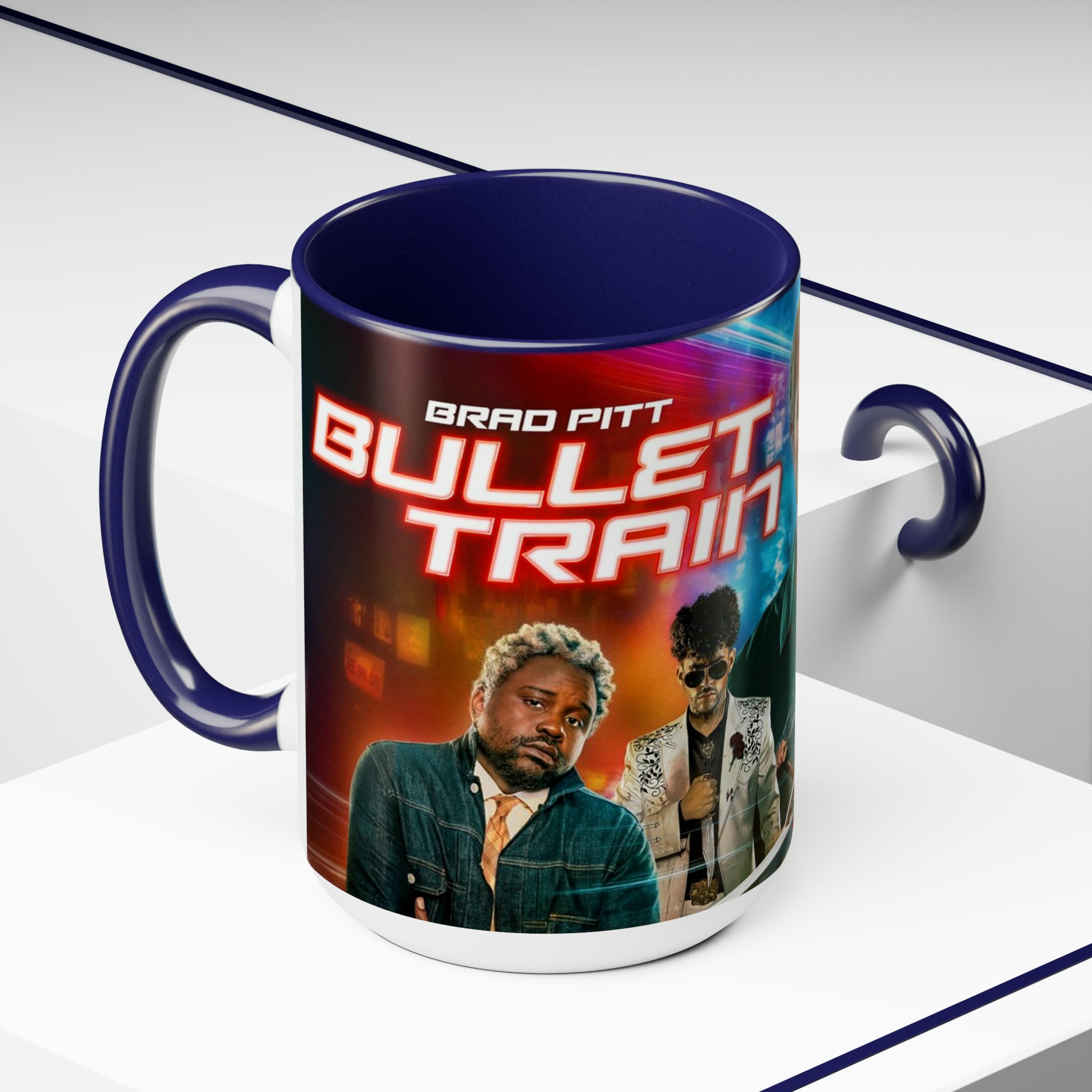 Bullet Train- Two-Tone Coffee Mugs, 15oz - Creations by Chris and Carlos