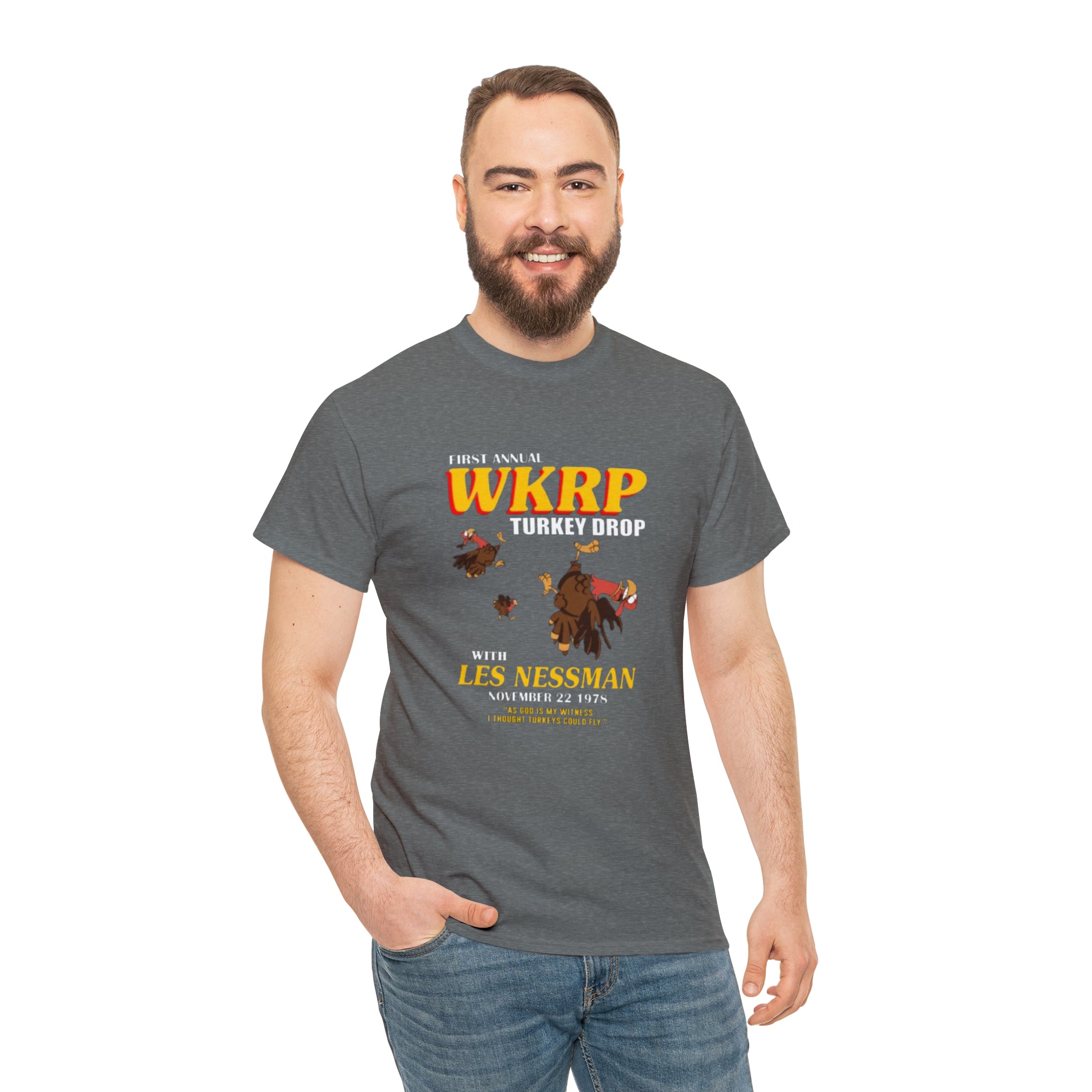 WKRP 70's TV Show- Unisex Heavy Cotton T-Shirt - Creations by Chris and Carlos