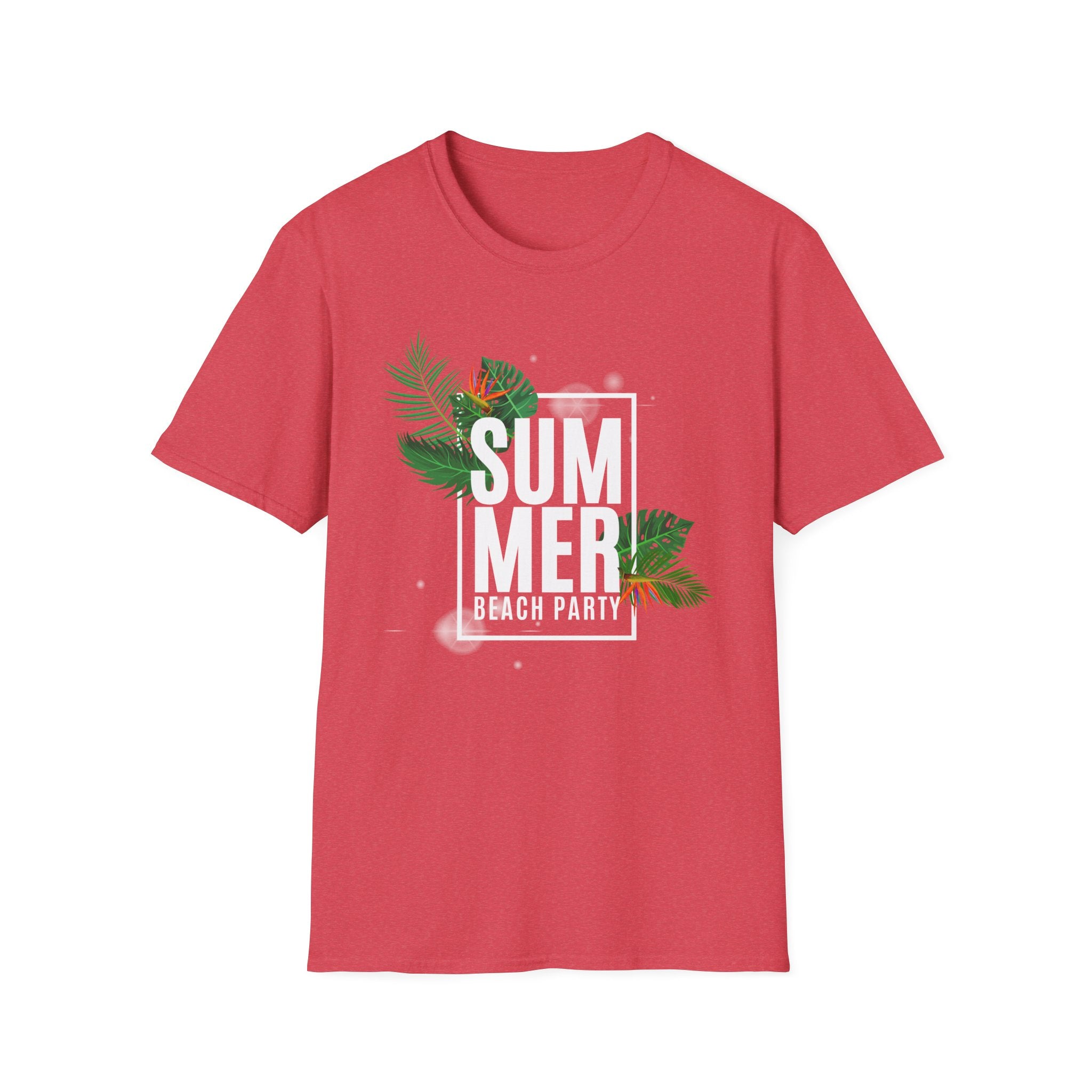 Summer Beach Party T-Shirt — Tropical Palm Leaves Graphic Tee - Creations by Chris and Carlos