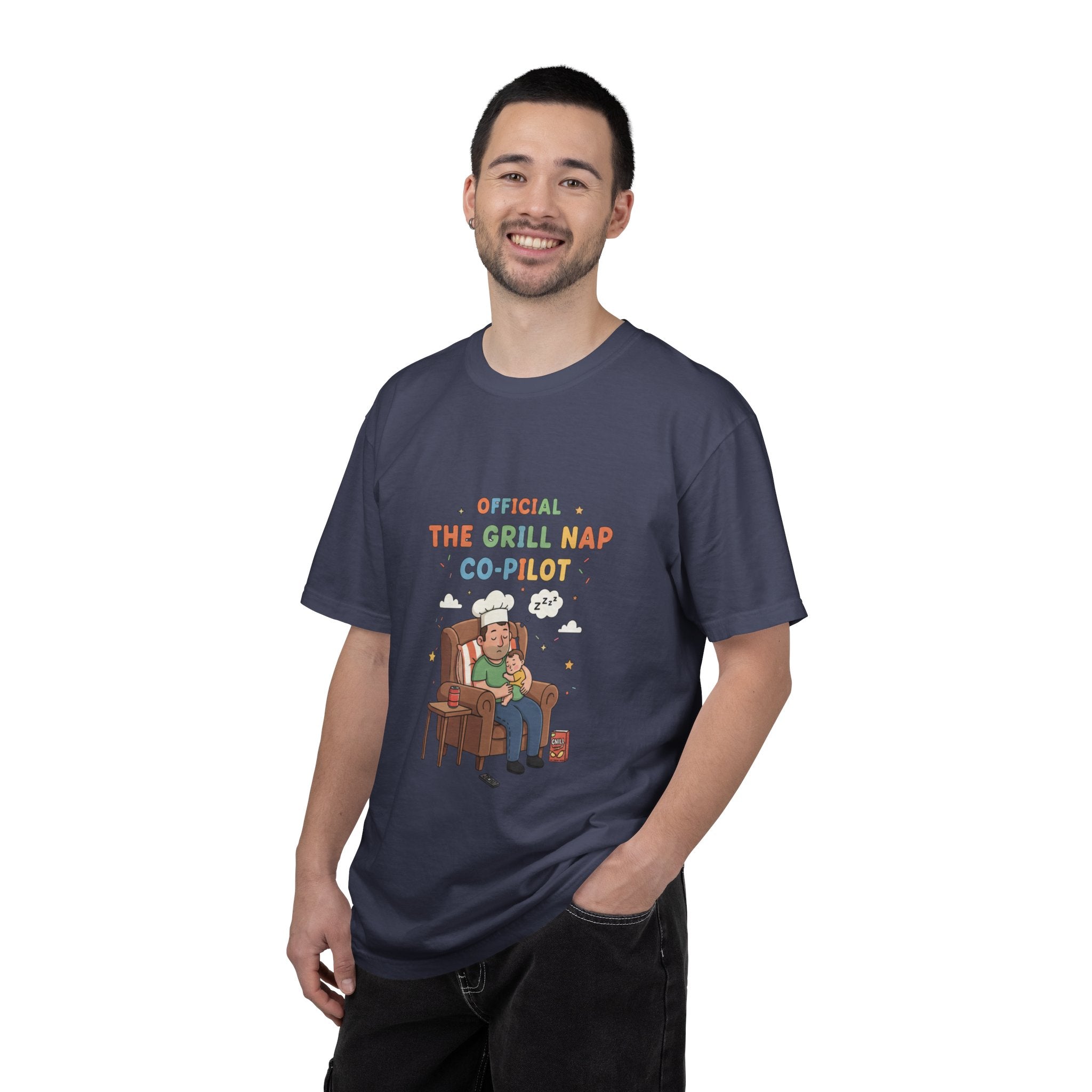 T-Shirt — "Official Grill Nap Co Pilot" Funny Retro Graphic Tee - Creations by Chris and Carlos