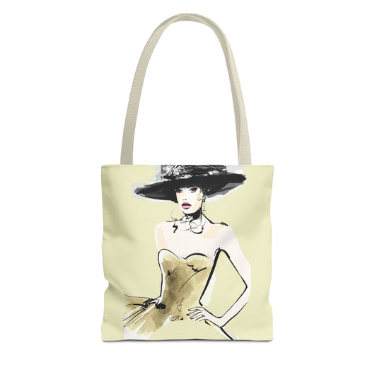 Fashion Illustration Tote Bag — Chic Woman in Hat Design - Creations by Chris and Carlos