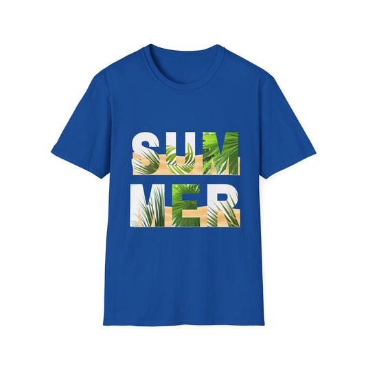 Summer Palm Graphic T-Shirt - Tropical 'SUMMER' Block Design - Creations by Chris and Carlos