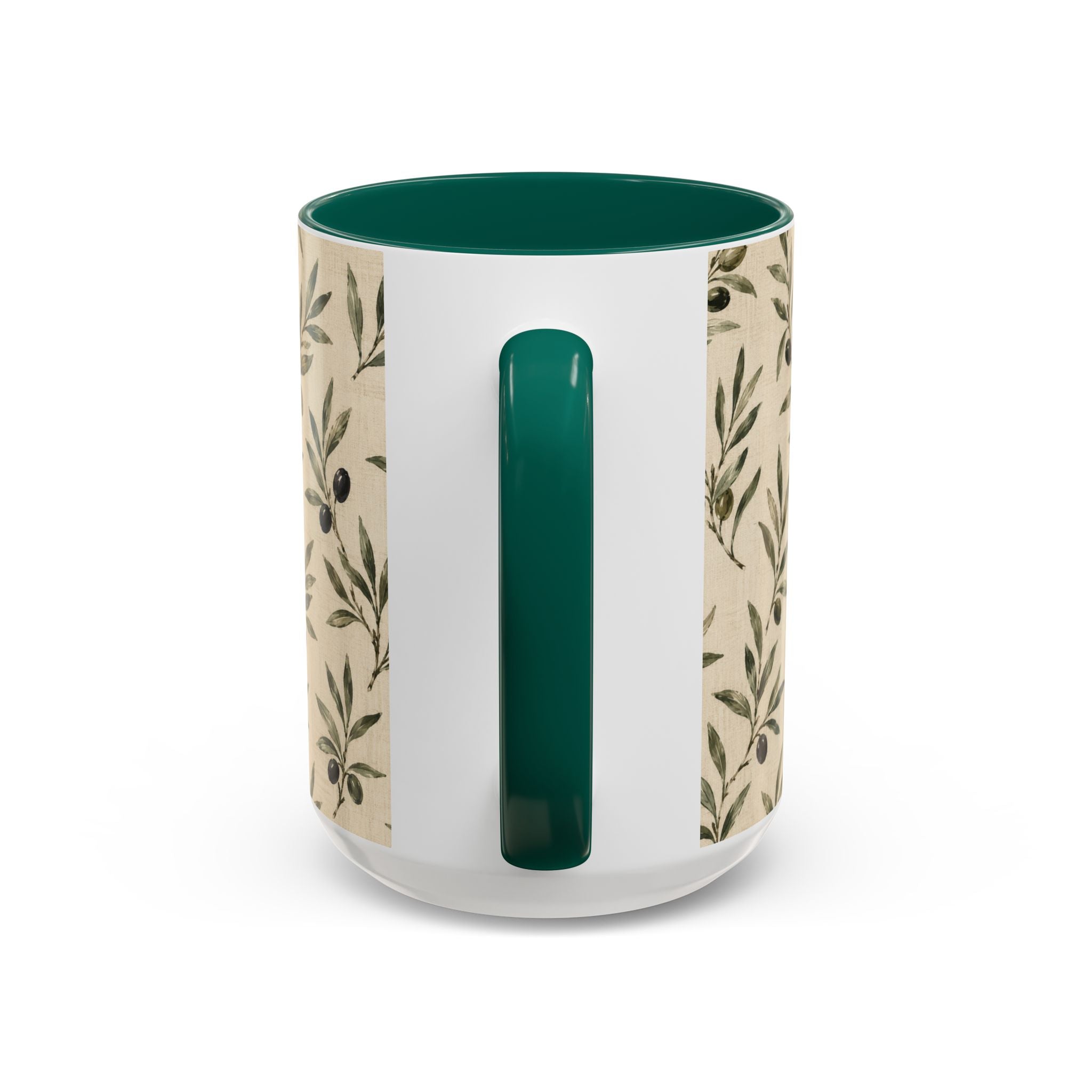 Olive Branch Pattern Ceramic Mug (11oz, 15oz) - Creations by Chris and Carlos