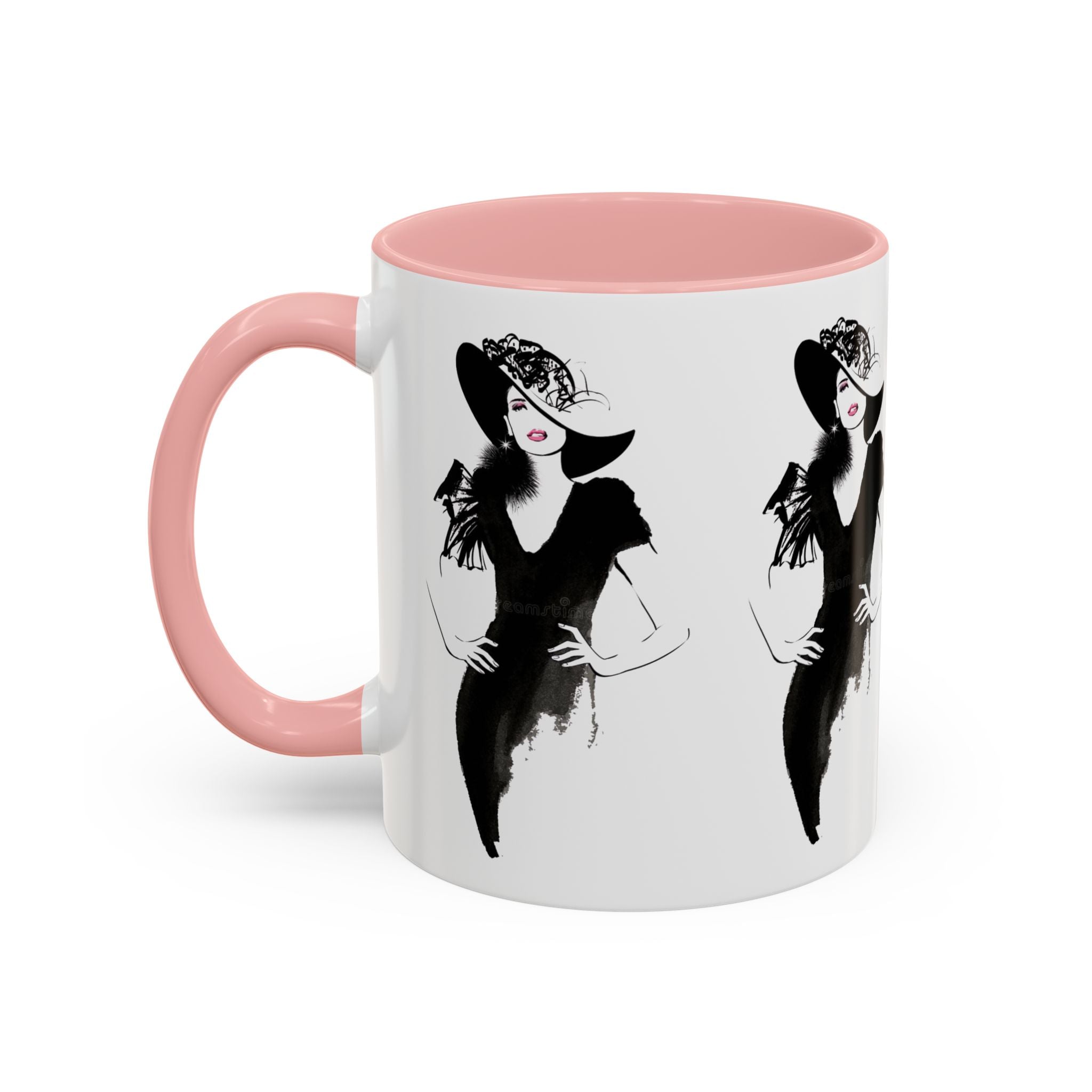 Elegant Lady Fashion Coffee Mug – Vintage Chic Black & White Accent - Creations by Chris and Carlos